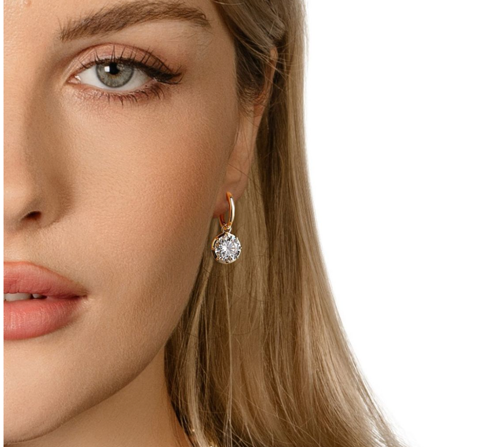 14k Lab Grown Diamond Georgian Setting Hoop Eariing