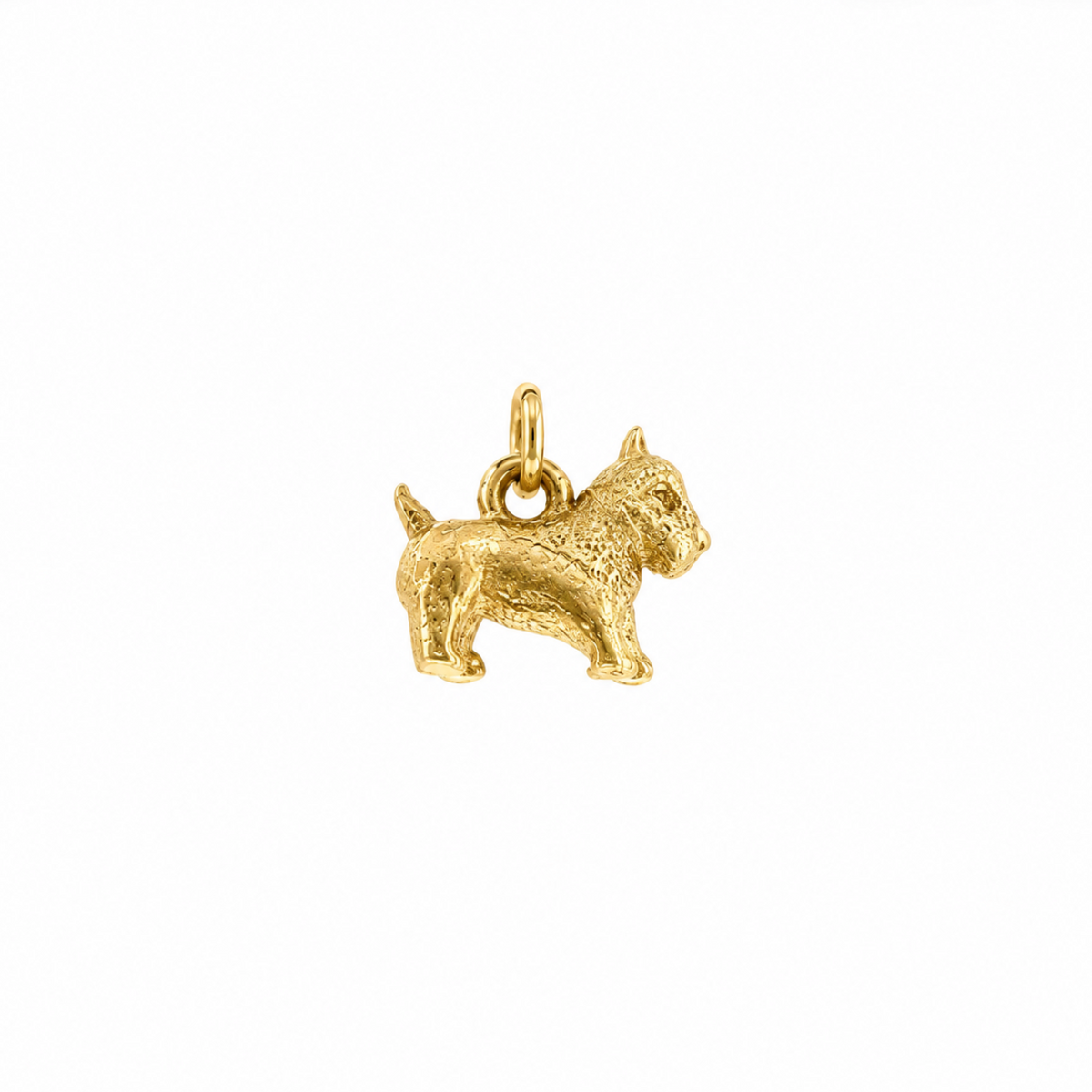 14k Yellow Gold Vintage Mini Scottie Dog Charm