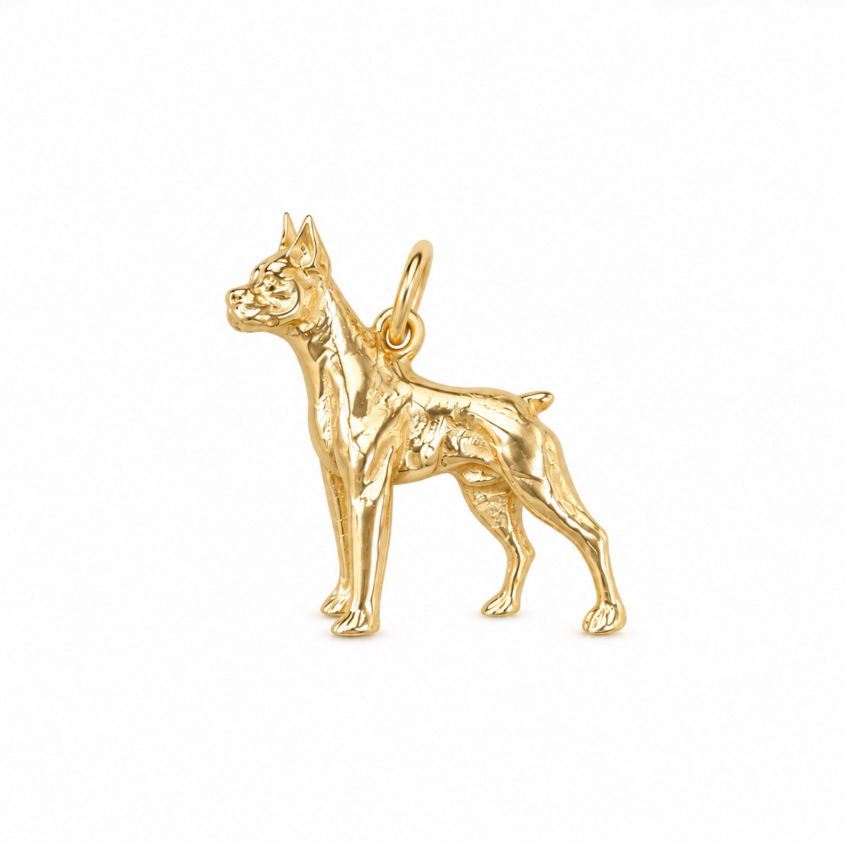 14k Yellow Gold Vintage Small Boxer Dog Charm
