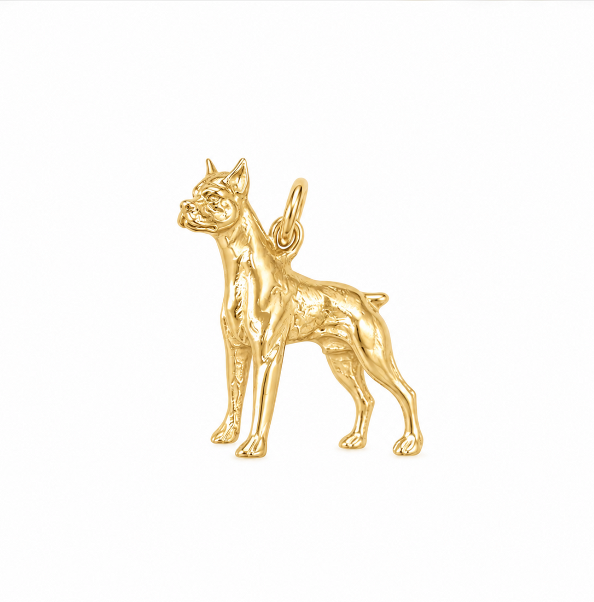 14k Yellow Gold Vintage Small Boxer Dog Charm
