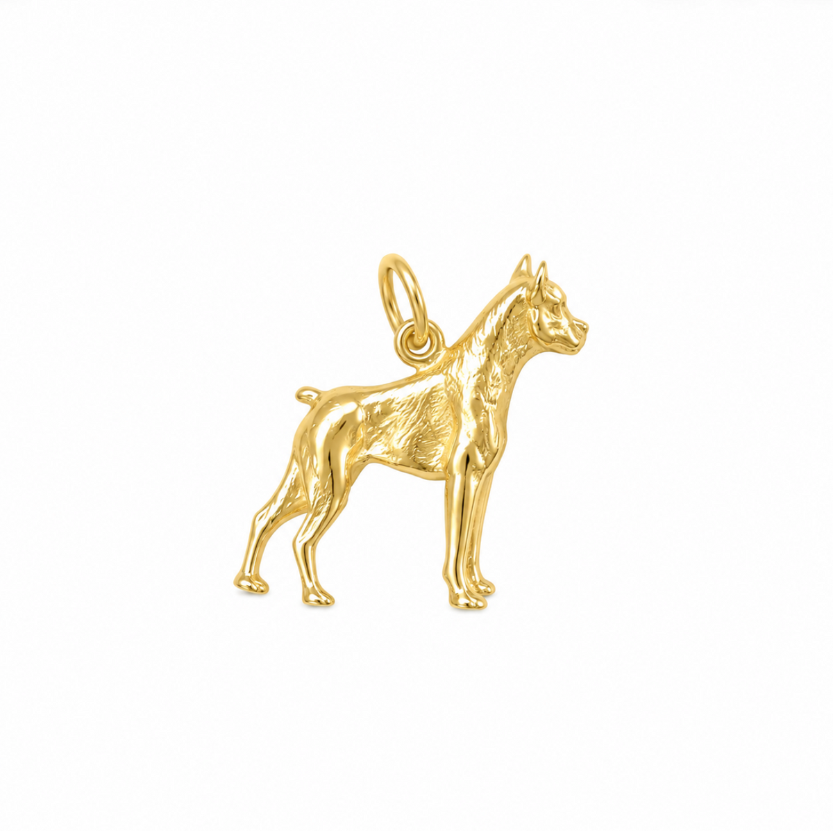 14k Yellow Gold Vintage Small Boxer Dog Charm