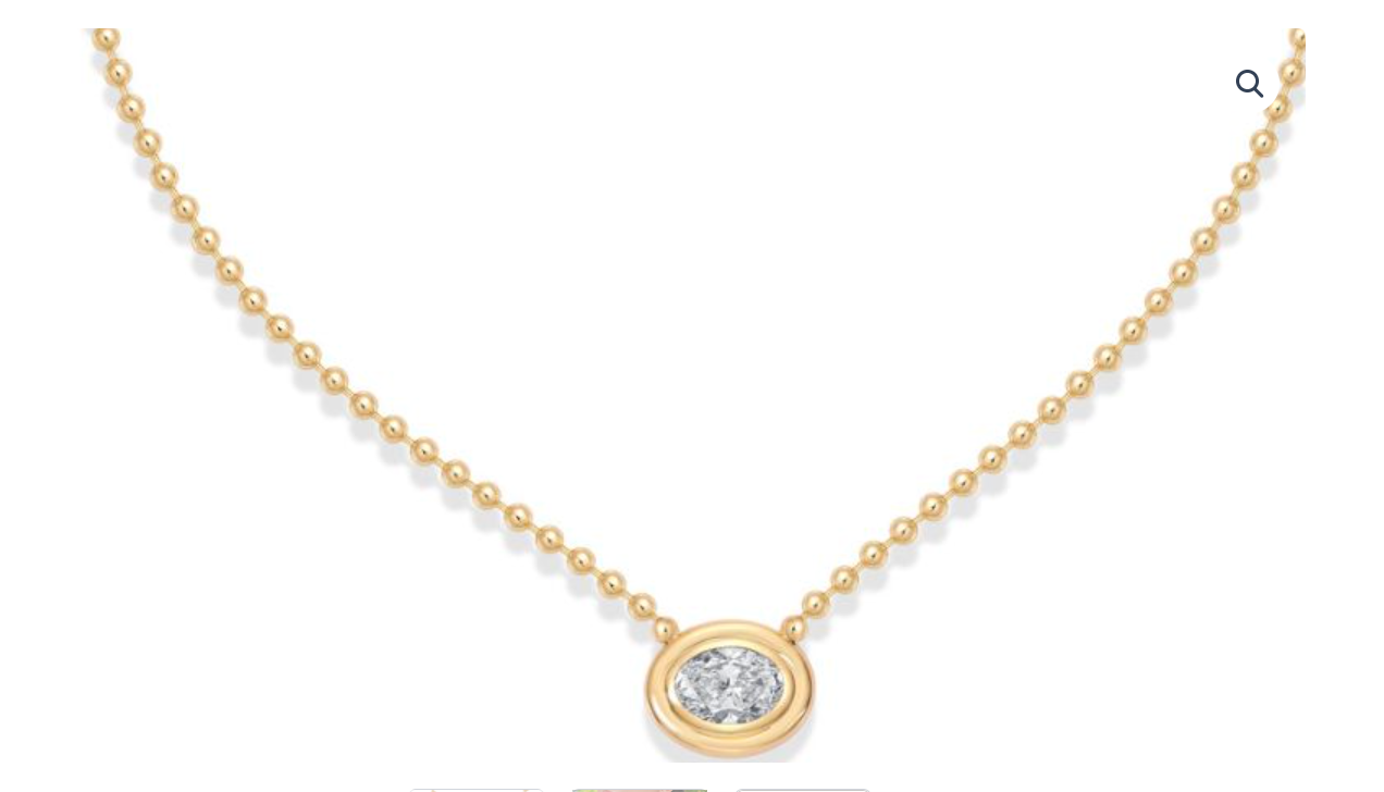 14k Yellow Gold 4 carat Lab Diamond 4mm Ball Chain Necklace