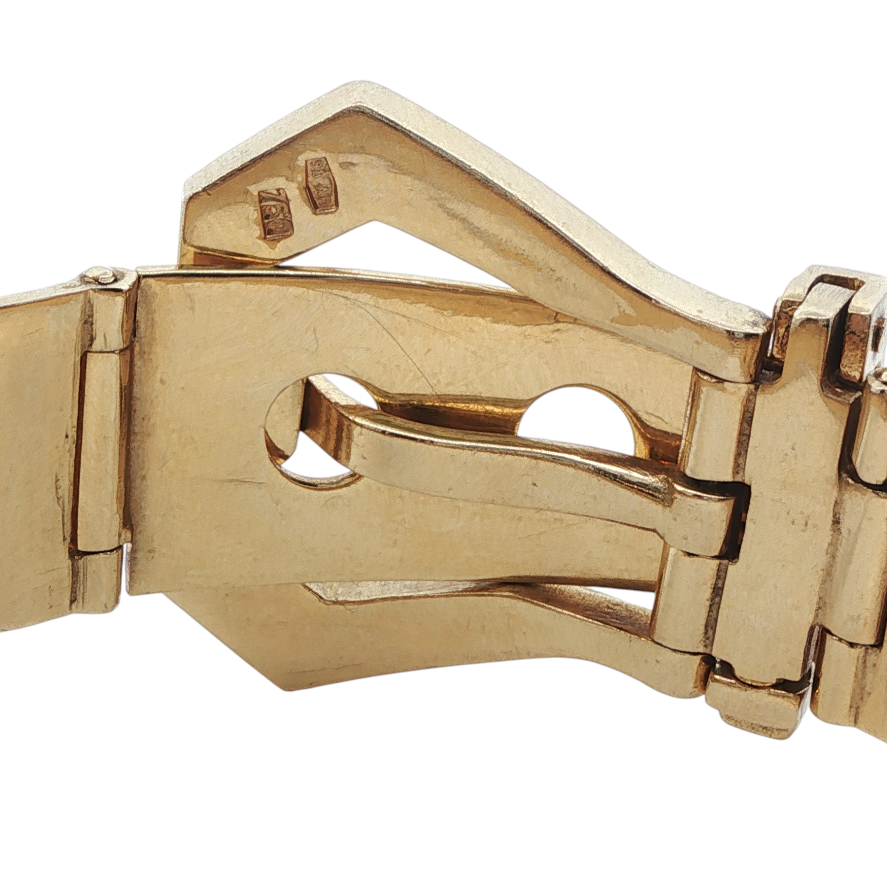 18k Yellow Gold Enamel Buckle Bracelet