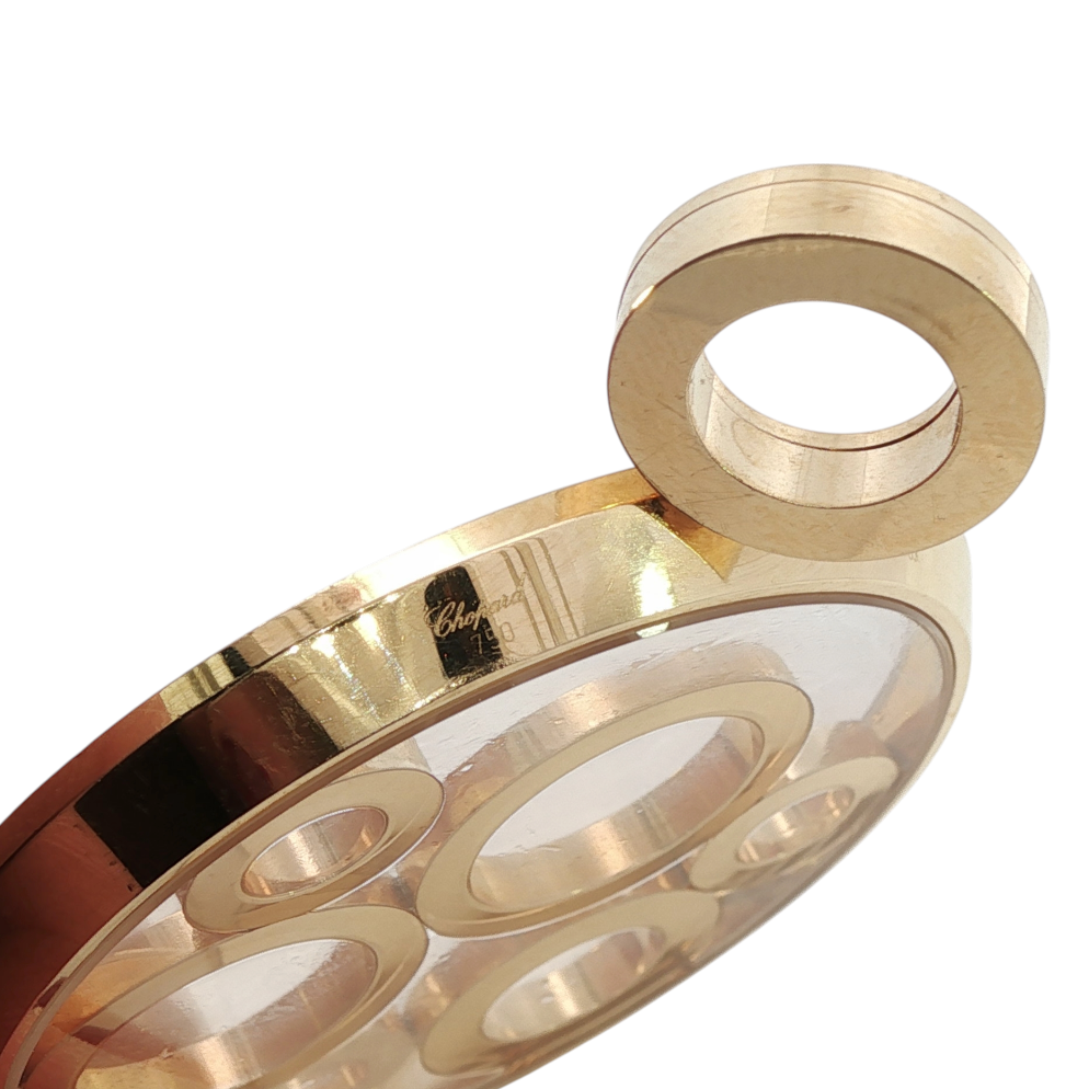 Vintage Chopard "Happy Spirit" 18k Gold Circle Charm with Diamond Accent