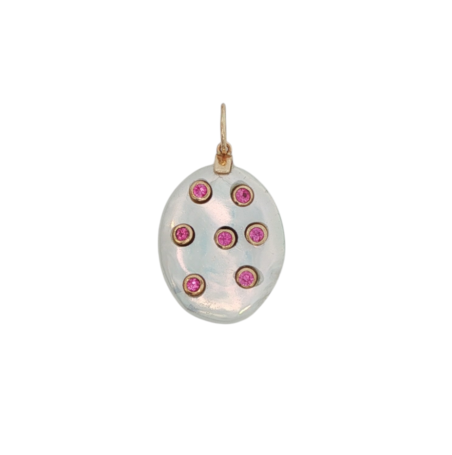 14k Yellow Gold Pearl Gemstone Charm