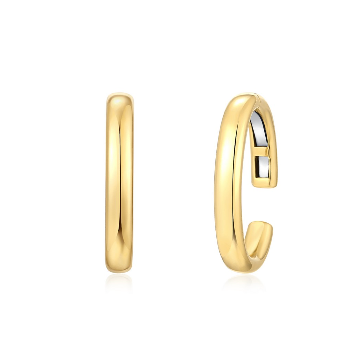 14k Yellow Gold Openable Diamond, Sapphire Ear Cuff