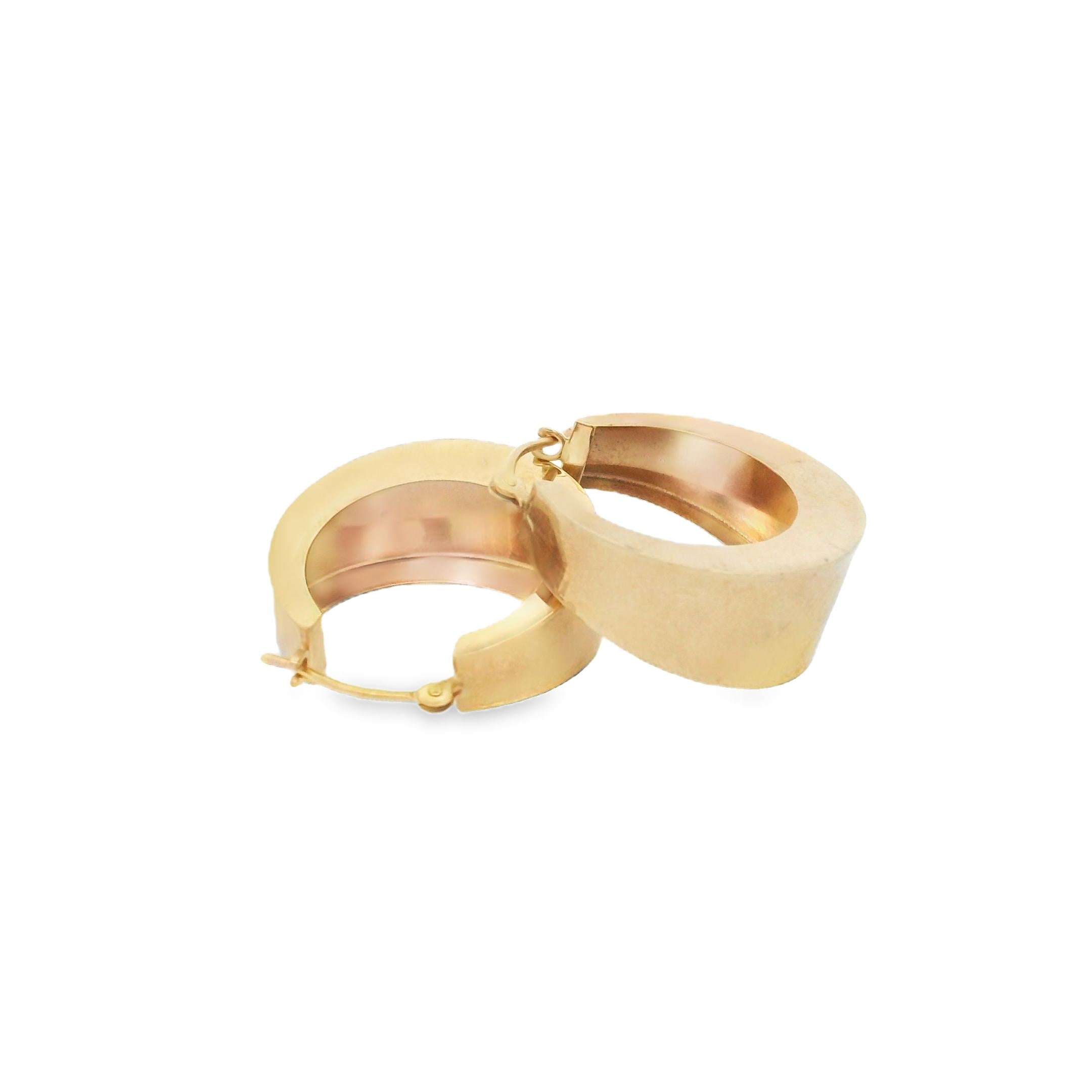 Vintage Hollow 14k Gold Hoop Earrings