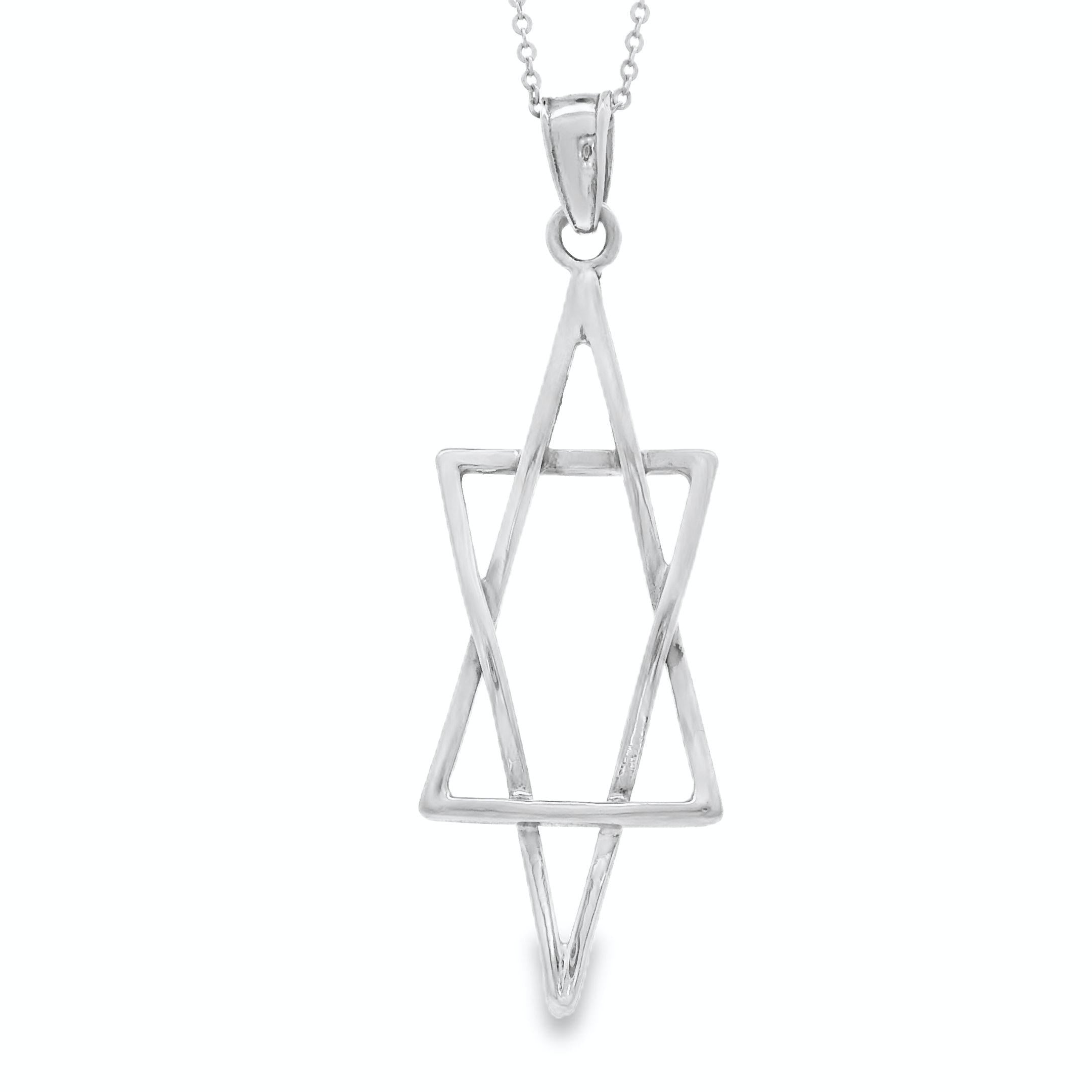 Vintage Star of David 14k White Gold Charm