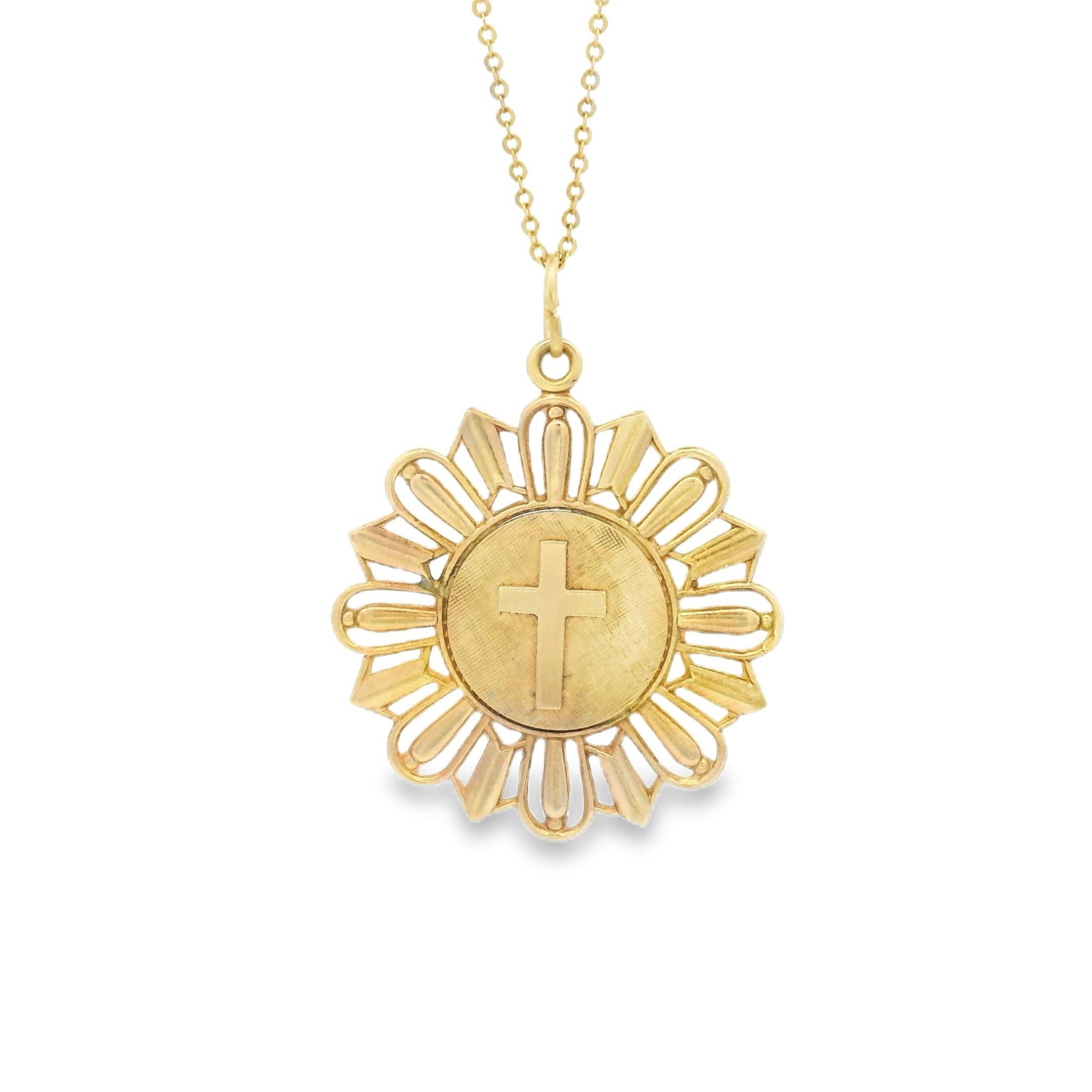 Vintage 14K Gold Cross Charm