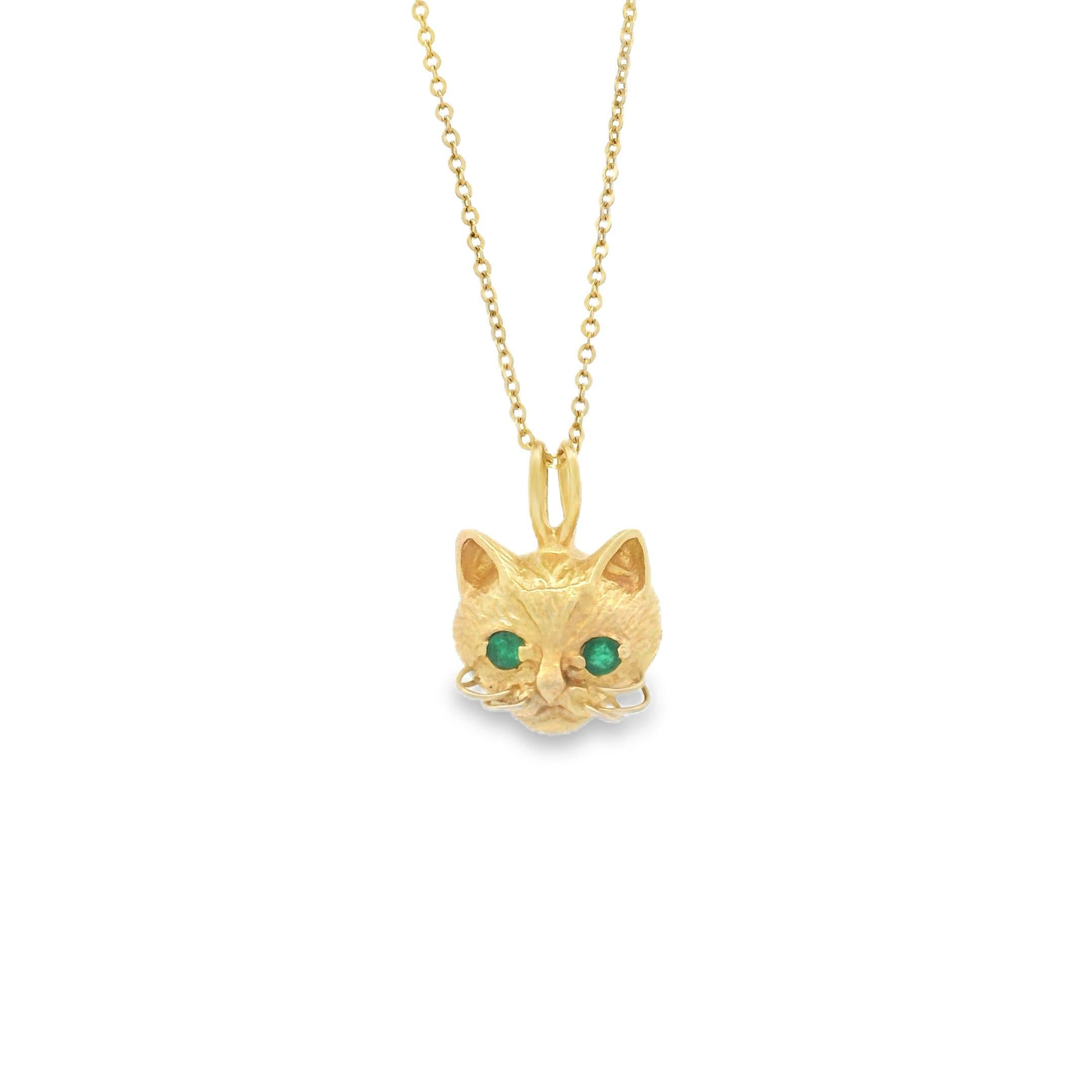 Vintage 14K Gold Cat Charm