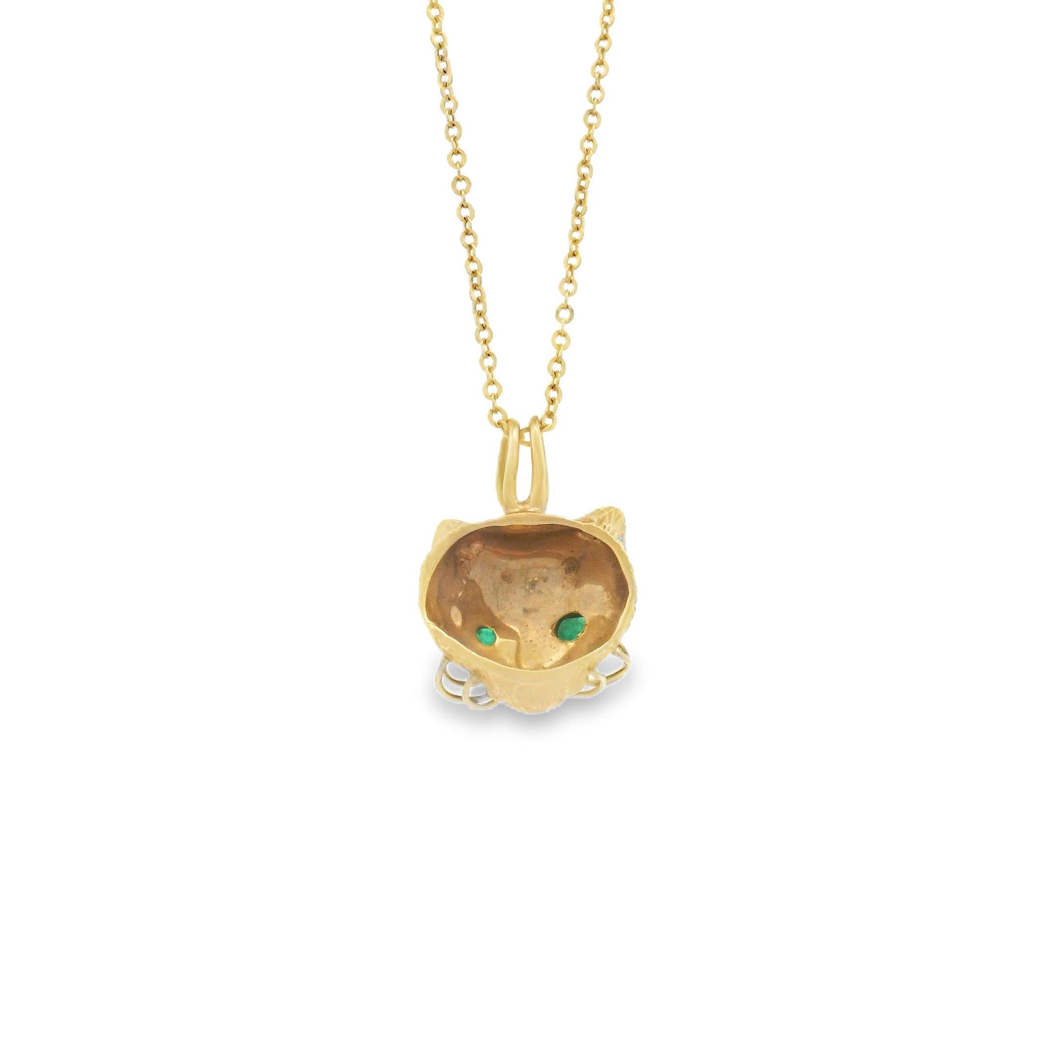 Vintage 14K Gold Cat Charm