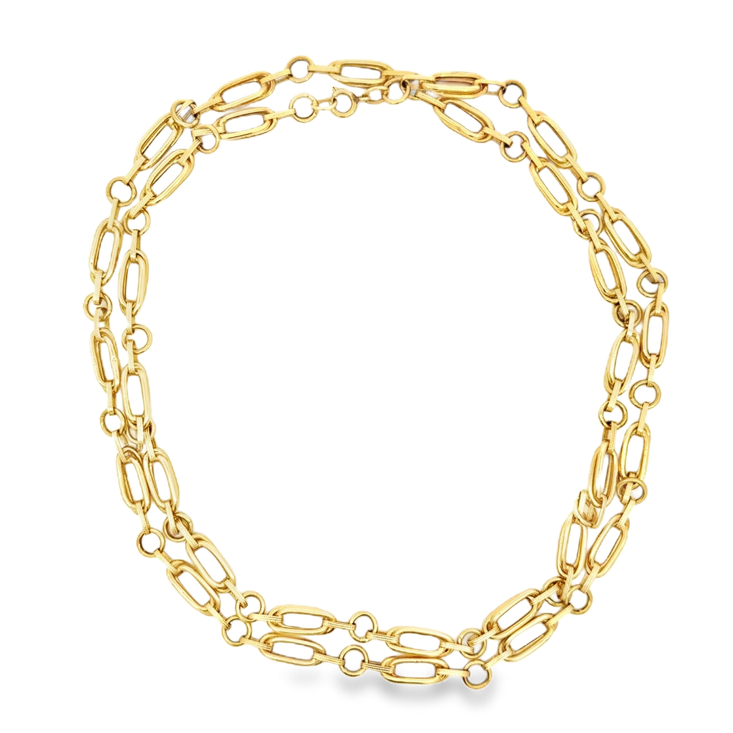 Vintage 18K Gold 38" Paperclip Link Chain