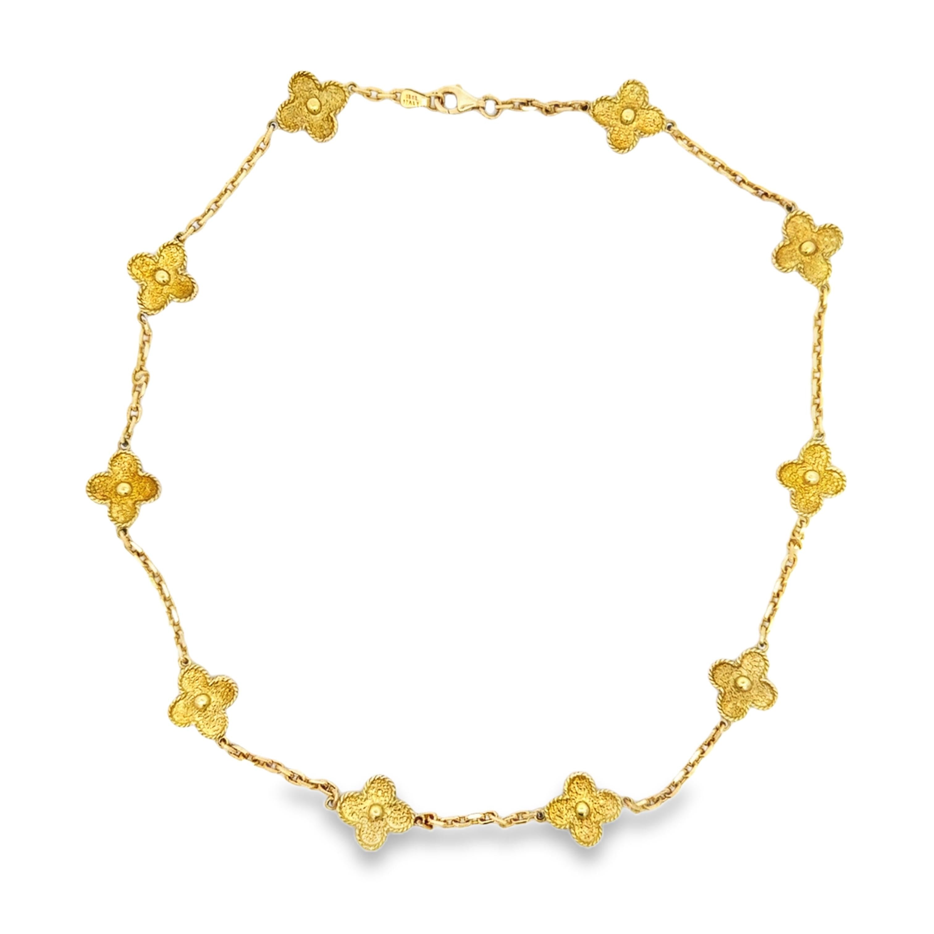 Vintage 18K Yellow Gold Flora Necklace