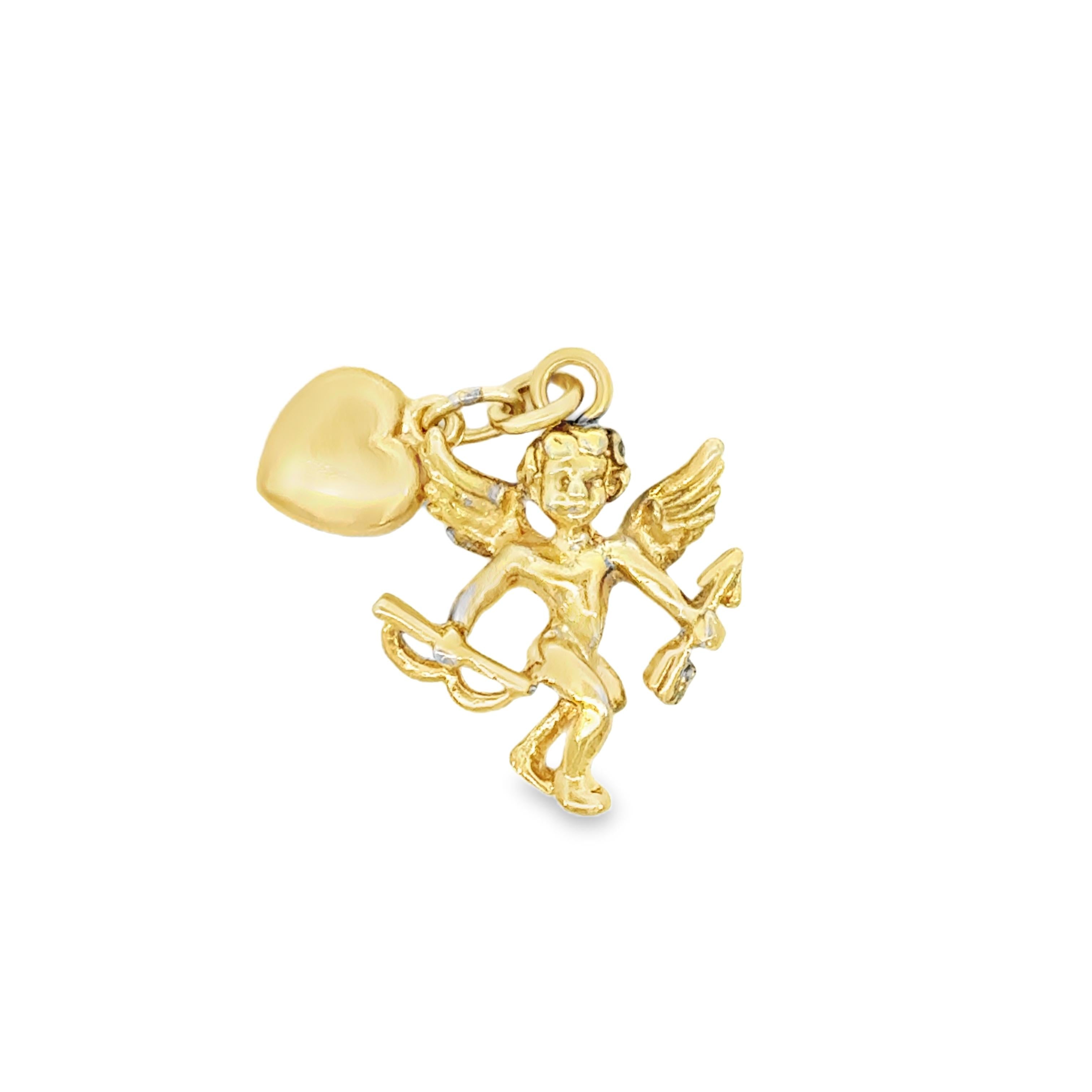 14 k gold Cupid heart outlet charm