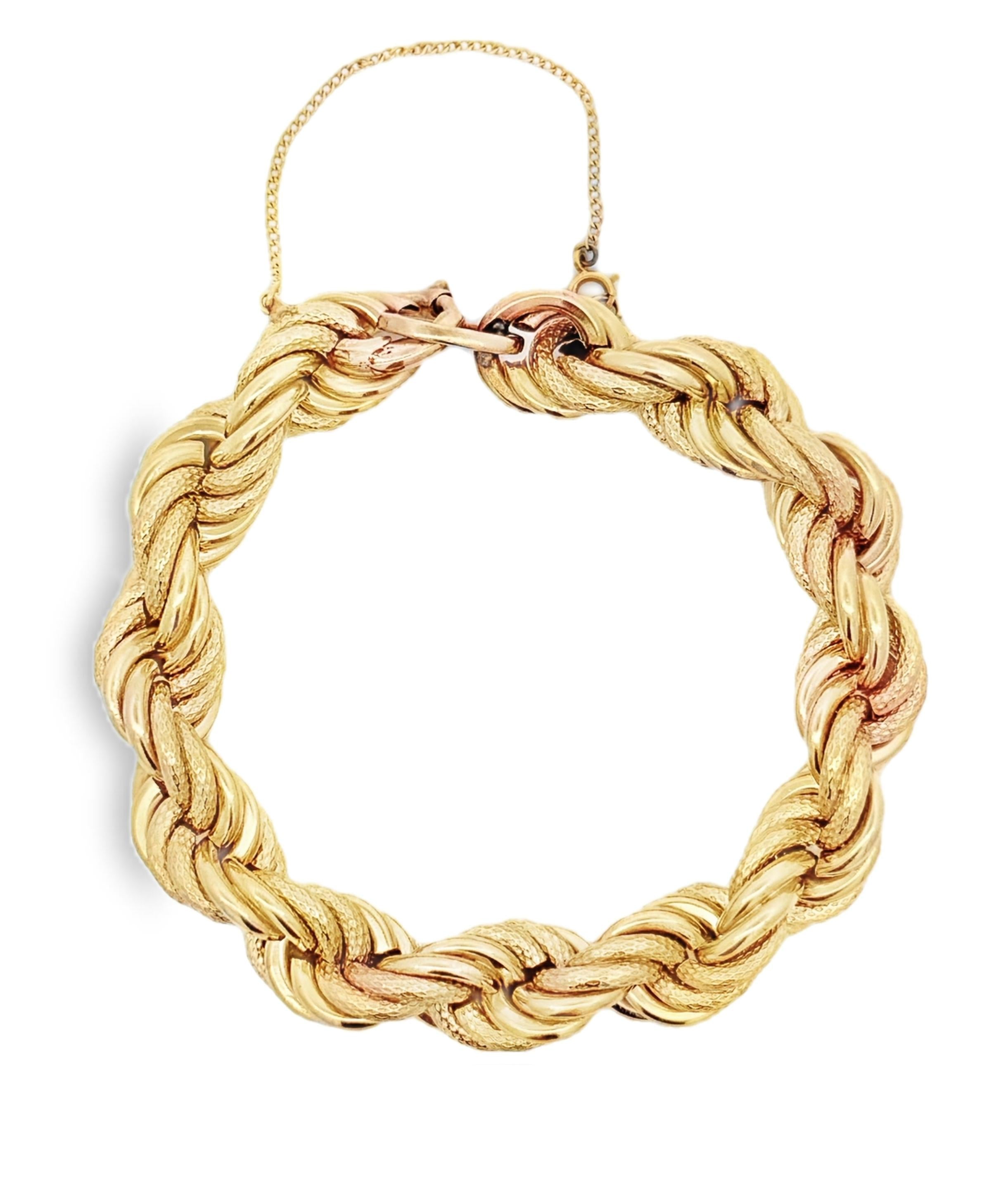 18k Yellow Gold Vintage 8" Rope Bracelet