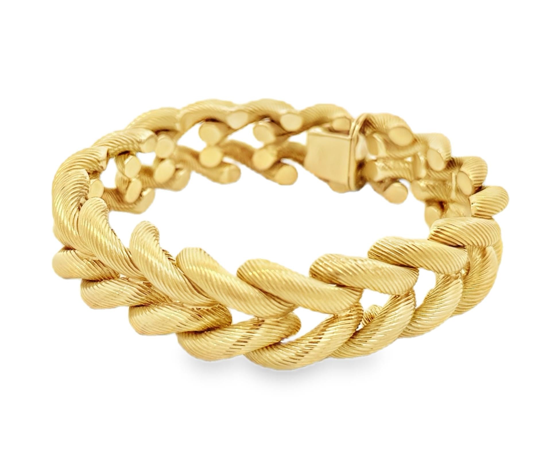 18k Yellow Gold Vintage 7 1/4" Braided Link Bracelet