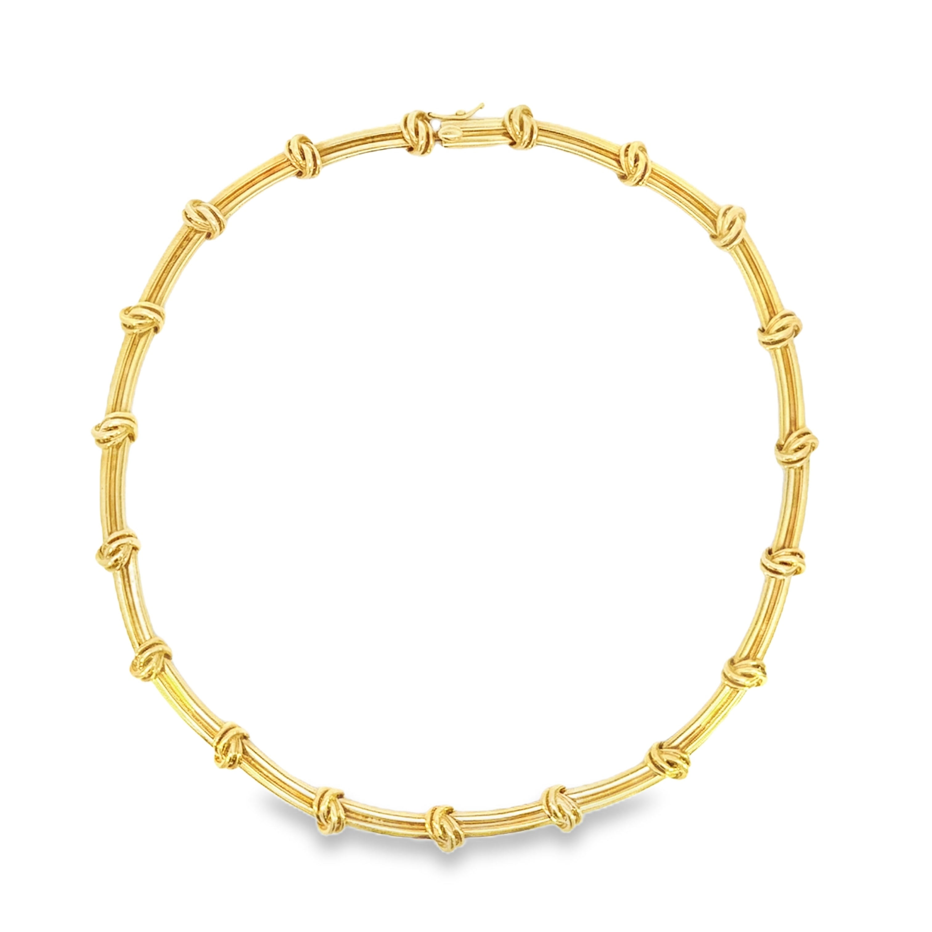 18K Yellow Gold Vintage Knotted Choker Necklace