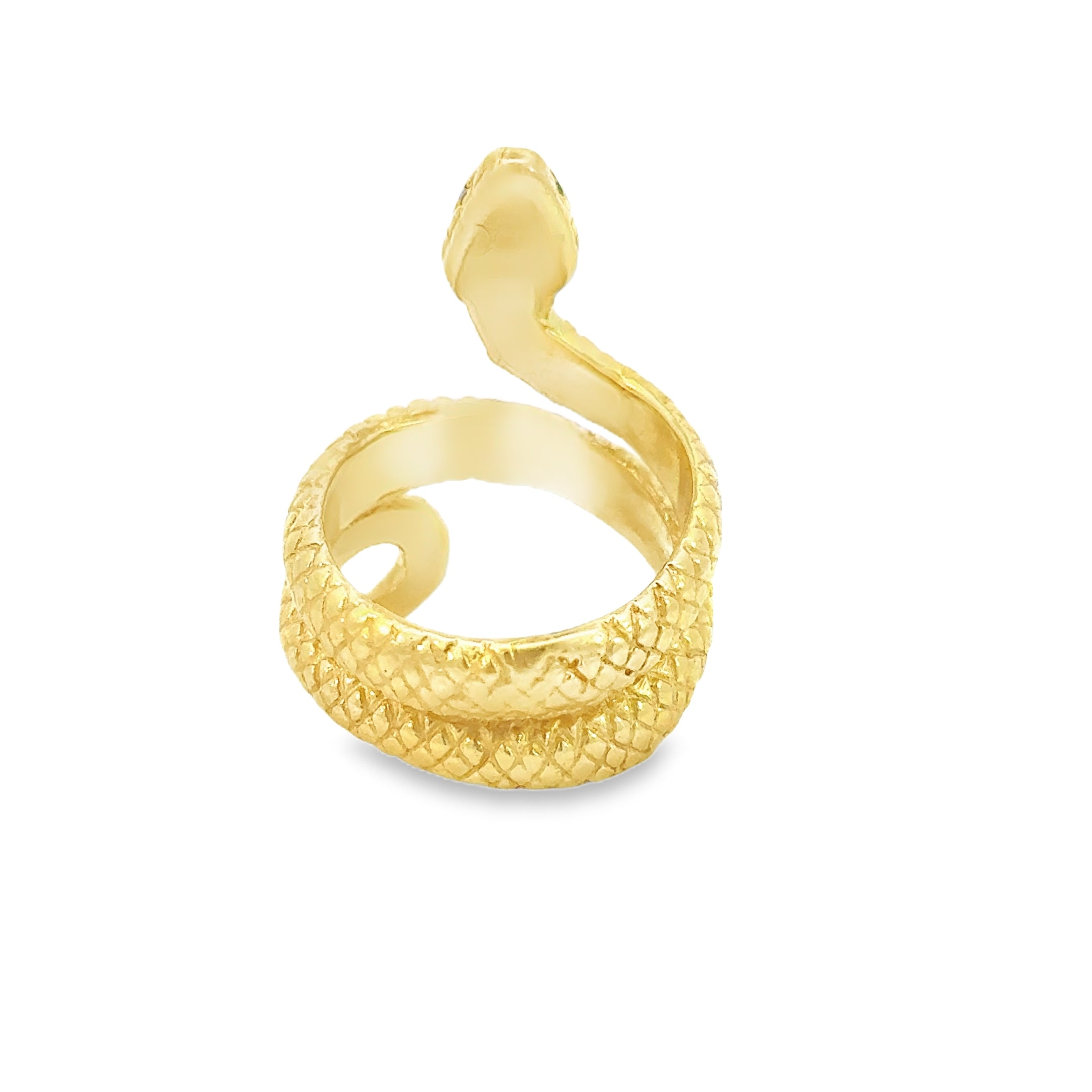 18K Yellow Gold Vintage Diamond Snake Ring