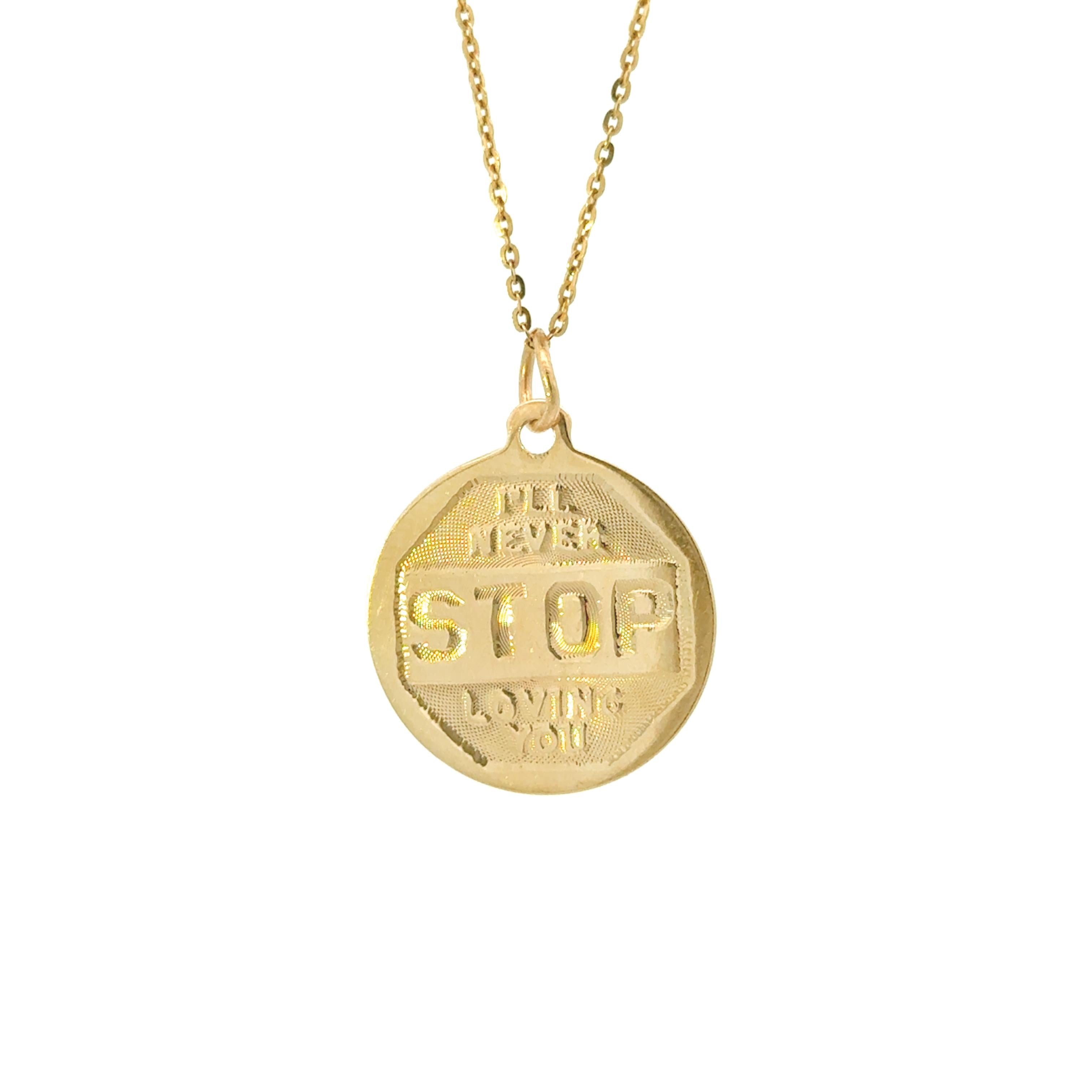 14K Yellow Gold Vintage "I'll Never Stop Loving You" Charm