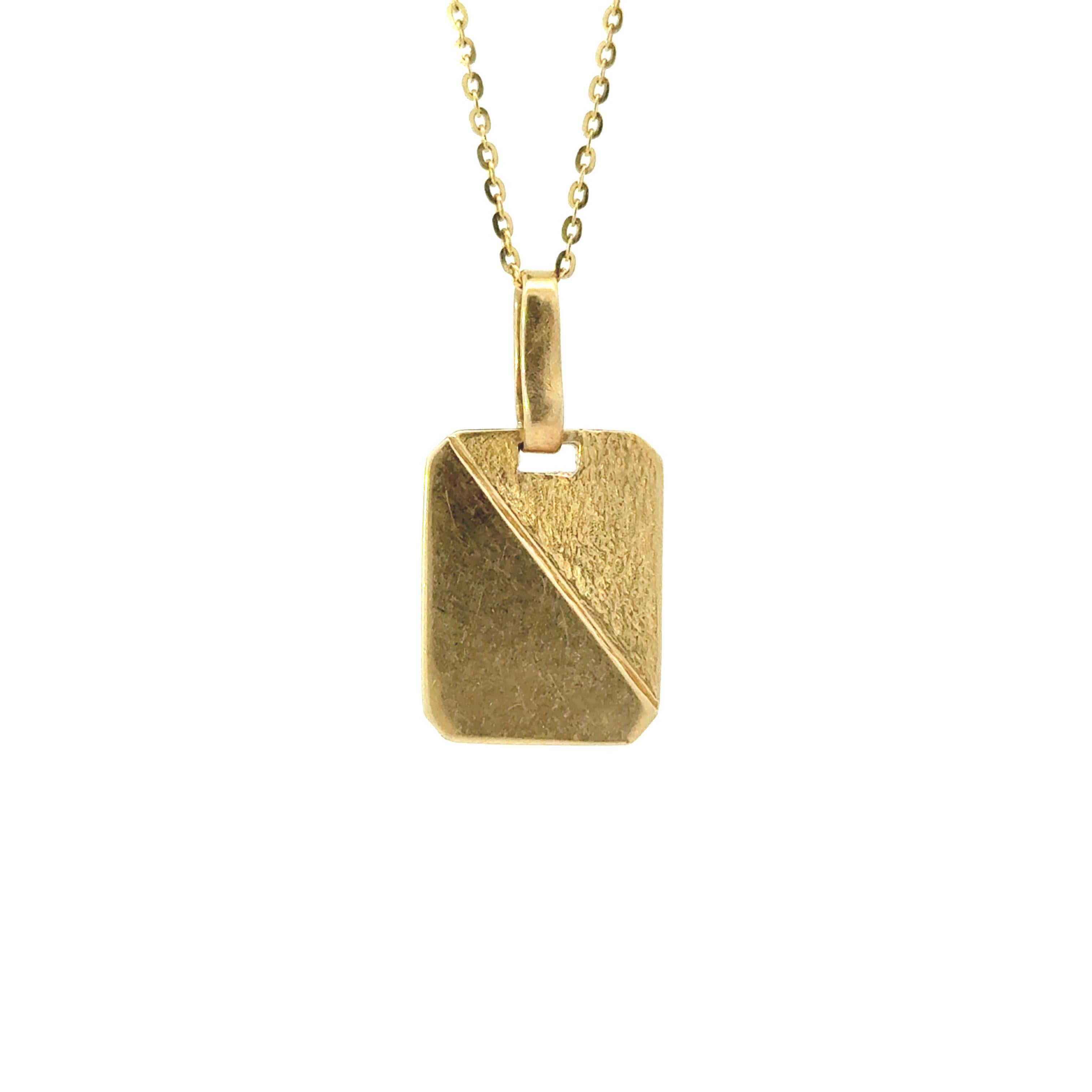 14K Yellow Gold Engrave-able Dog Tag Charm