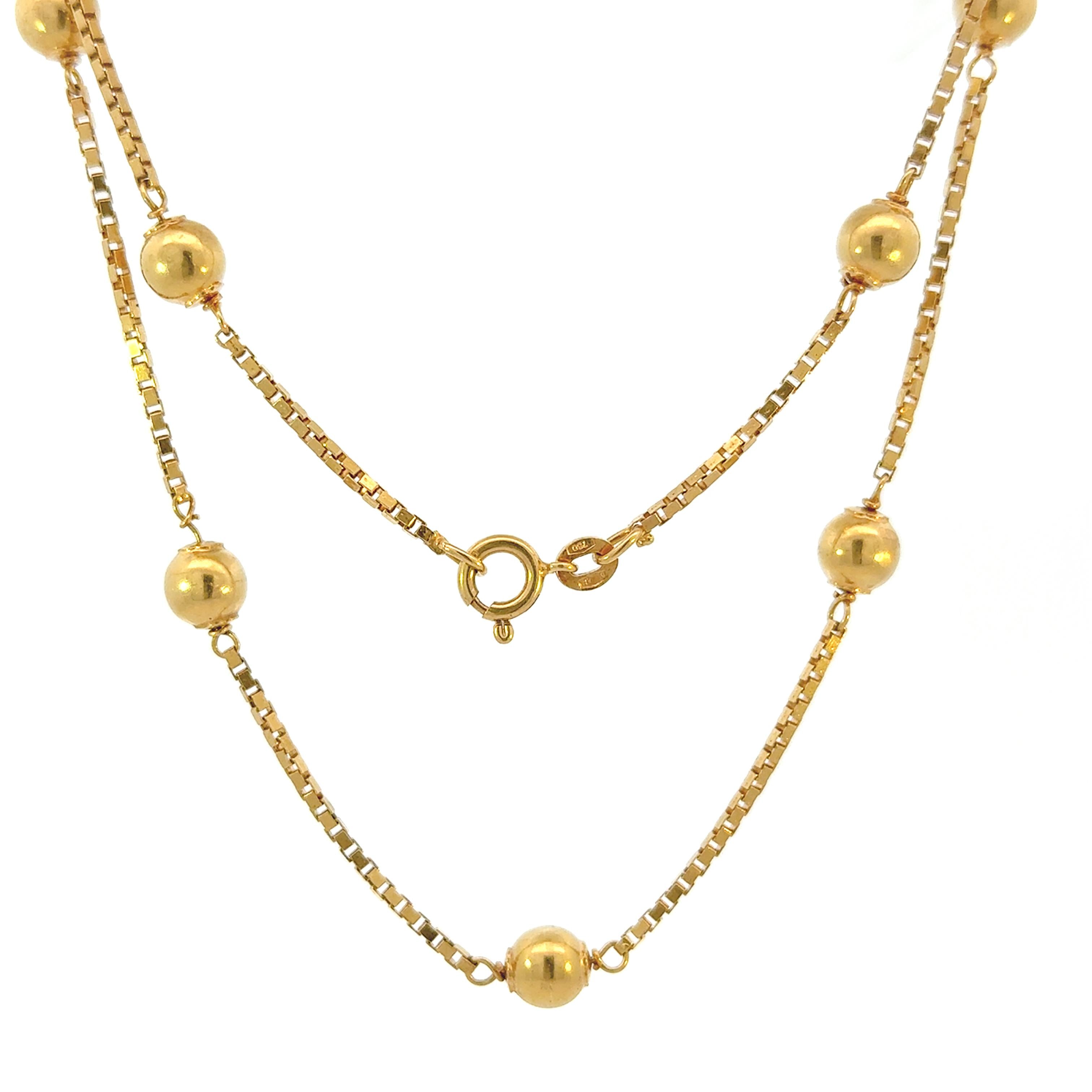 18K Yellow Gold Vintage 24" Box Chain