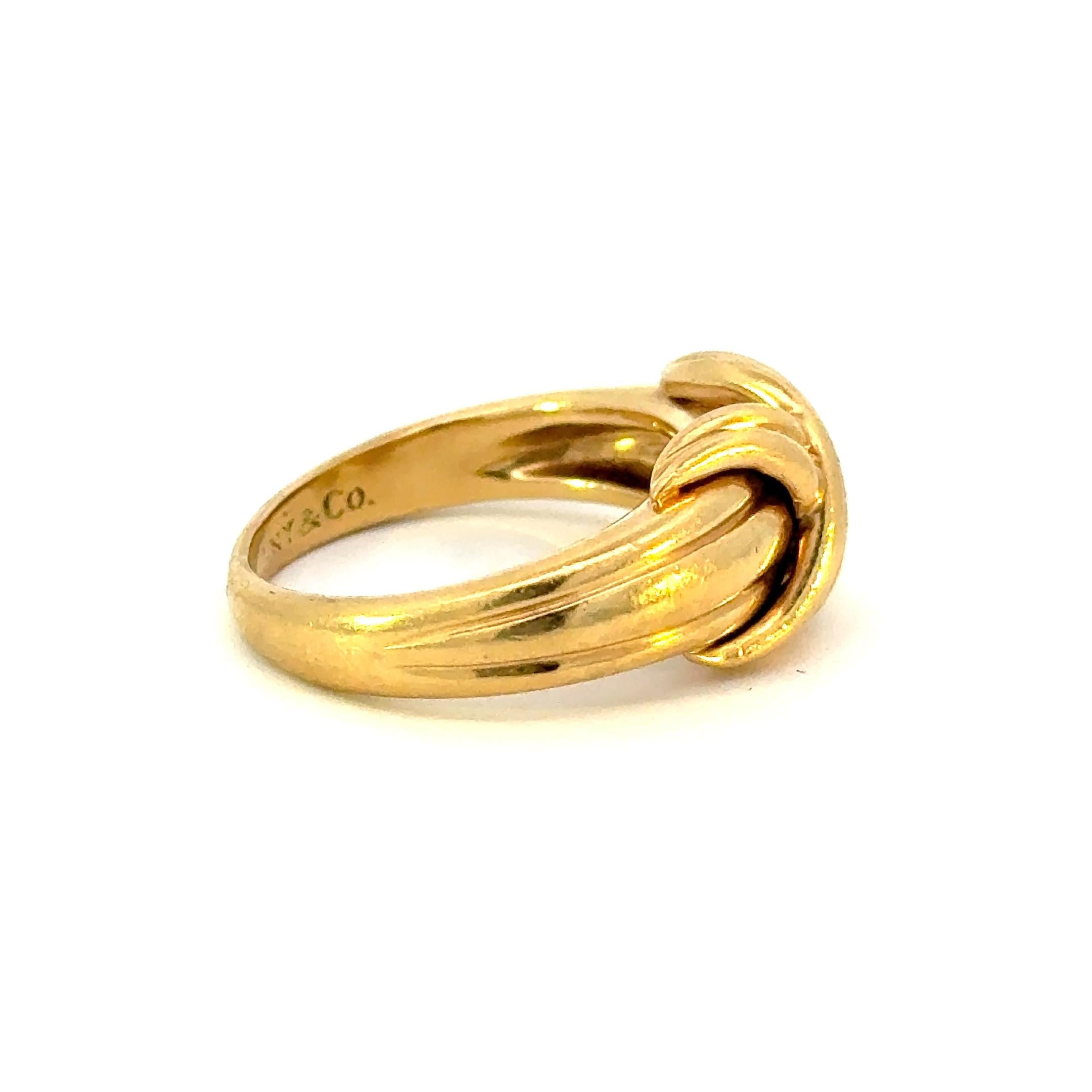 18K Yellow Gold Signed Tiffany & Co. Vintage Ring