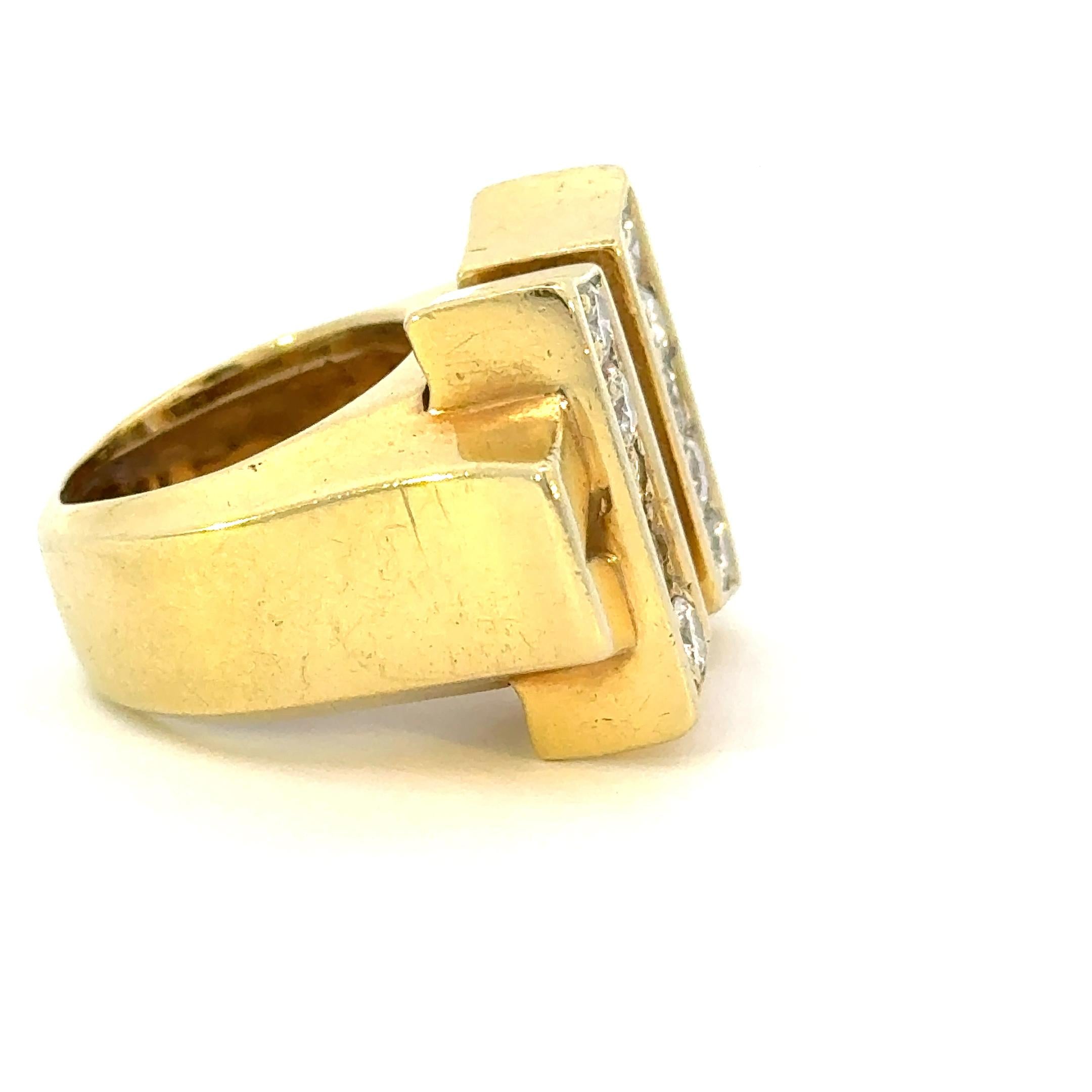 18K Yellow Gold 2CT Diamond Vintage Ring