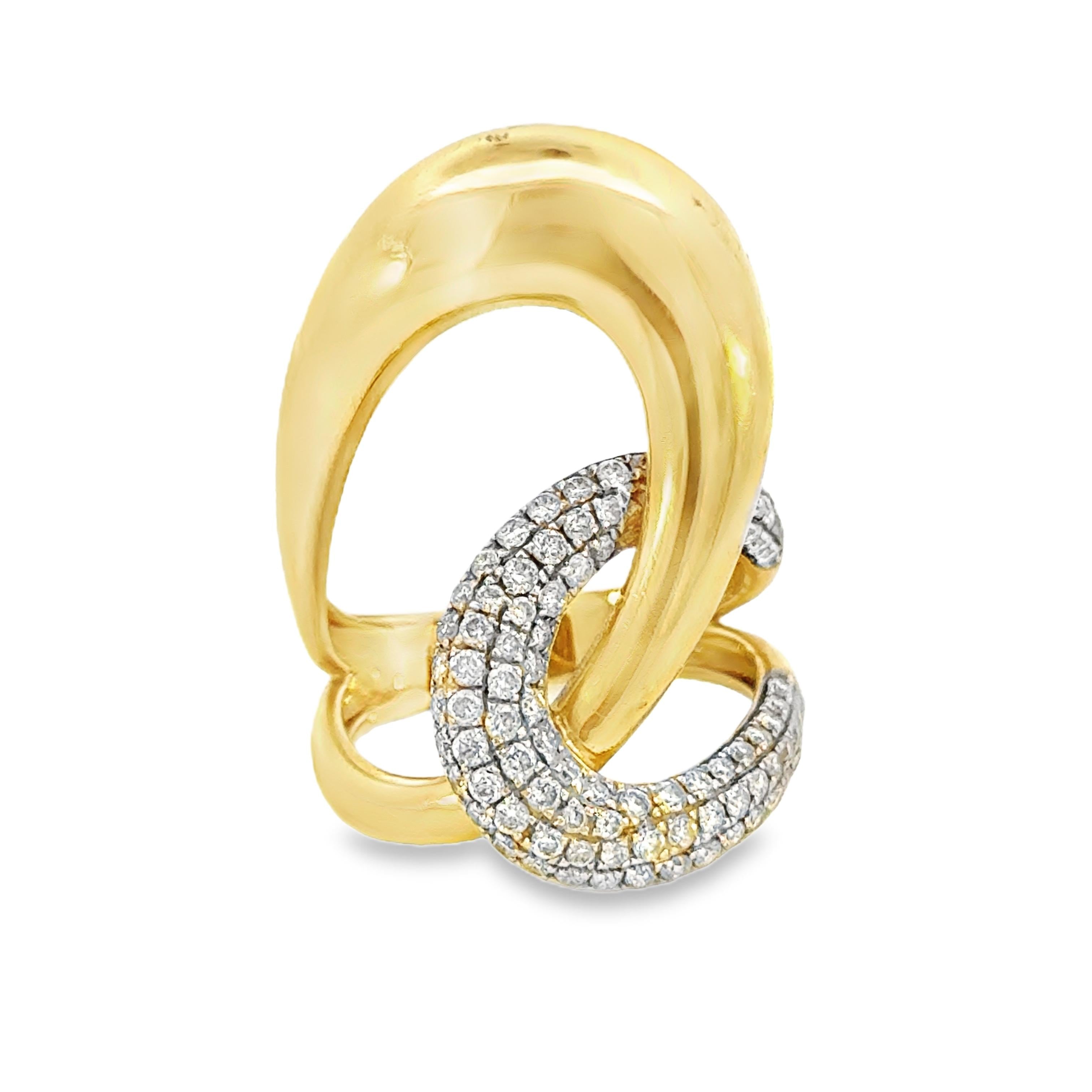 18k Yellow Gold and Diamond Vintage Swirl Ring