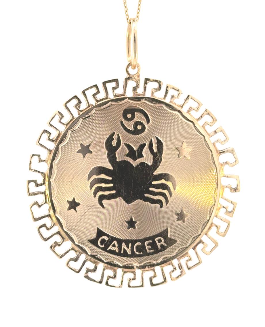 14k Yellow Gold Vintage XL Cancer Charm