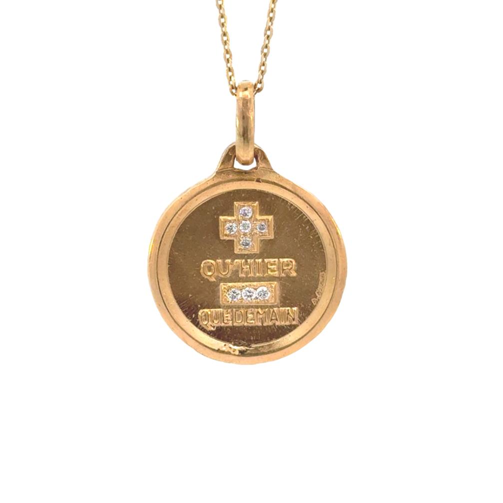 18k Yellow Gold French Qu'hier Que Demain Charm