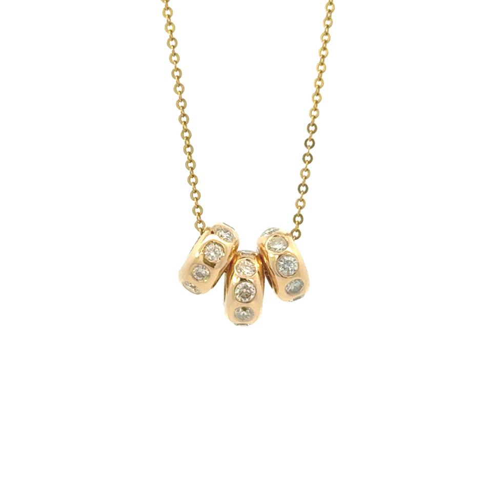 14k Yellow Gold Diamond Rondel Spacer Charm