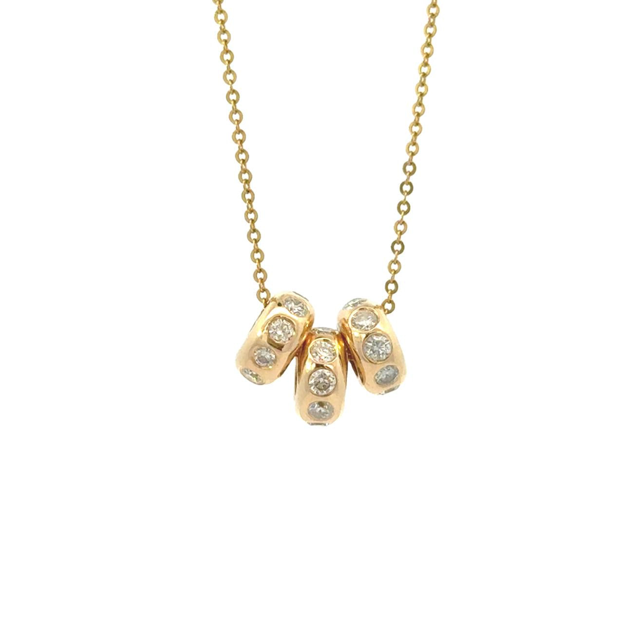 14k Yellow Gold Diamond Rondel Spacer Charm