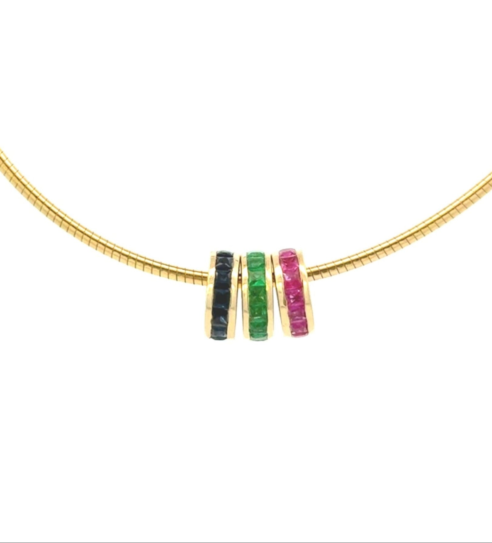 14k Yellow Gold and Bright Gemstone Rondel Spacer Charms