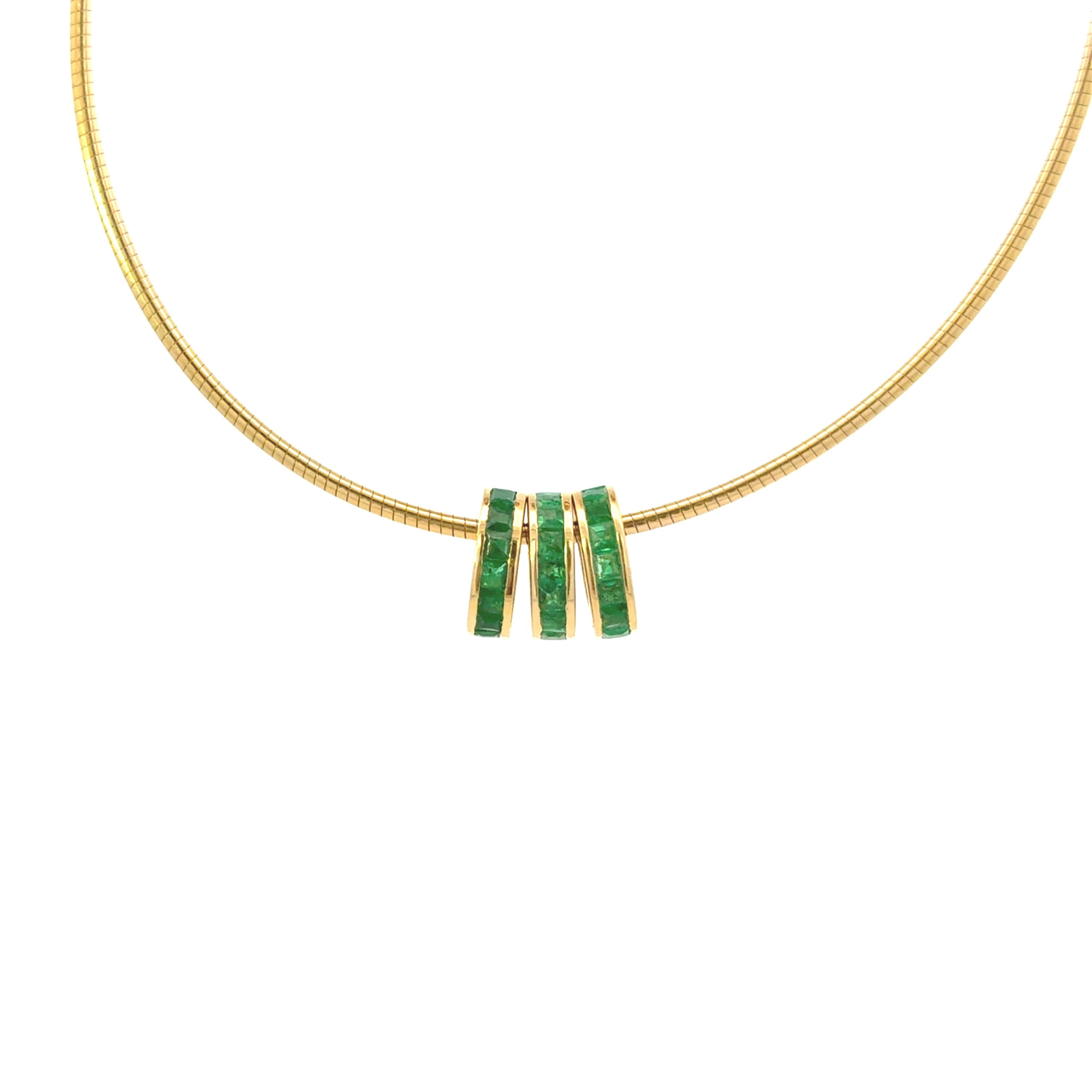 14k Yellow Gold Emerald Rondel Spacer Charm