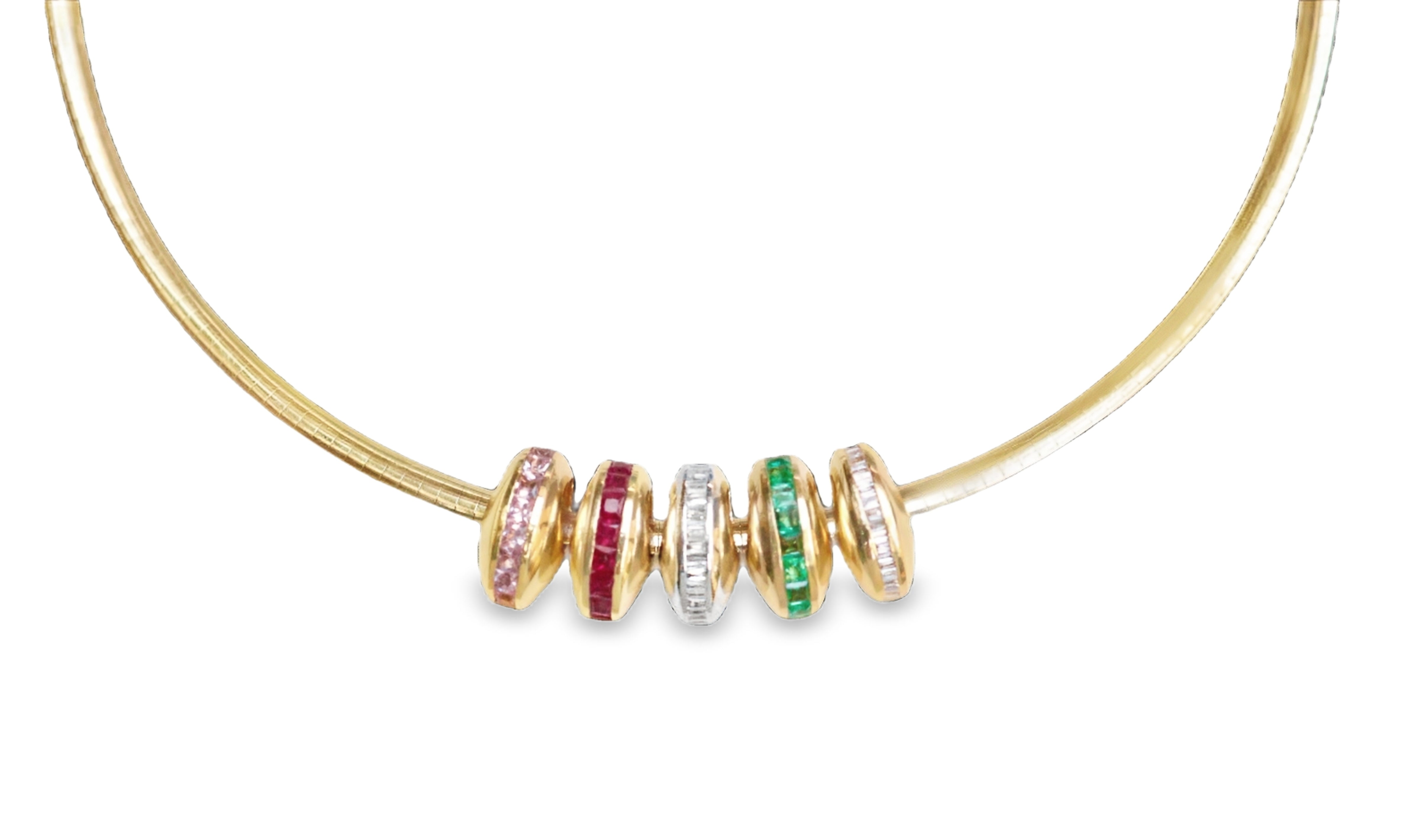 14k Gold Multi-gemstone Slider Rondels