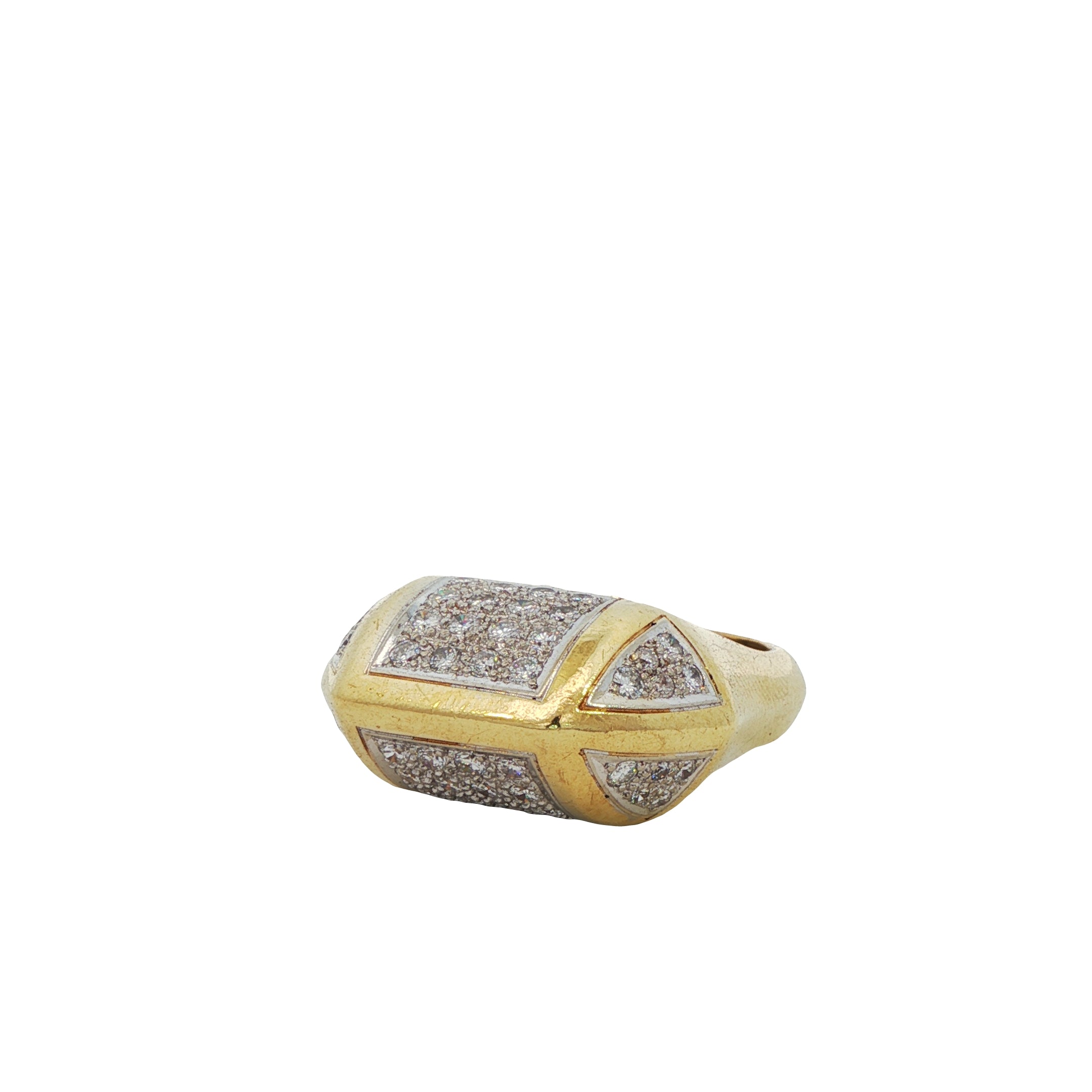 18k Yellow Gold Vintage 2ct Diamond Statement Ring