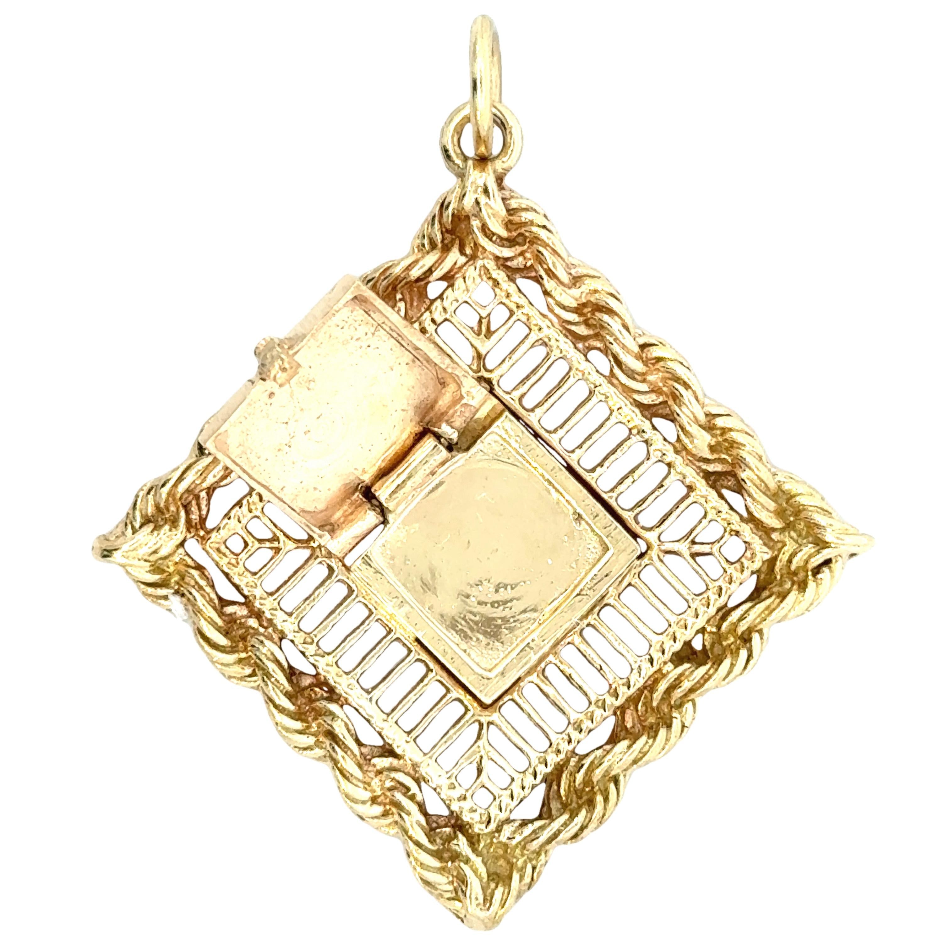 Vintage 14k Gold Diamond Locket