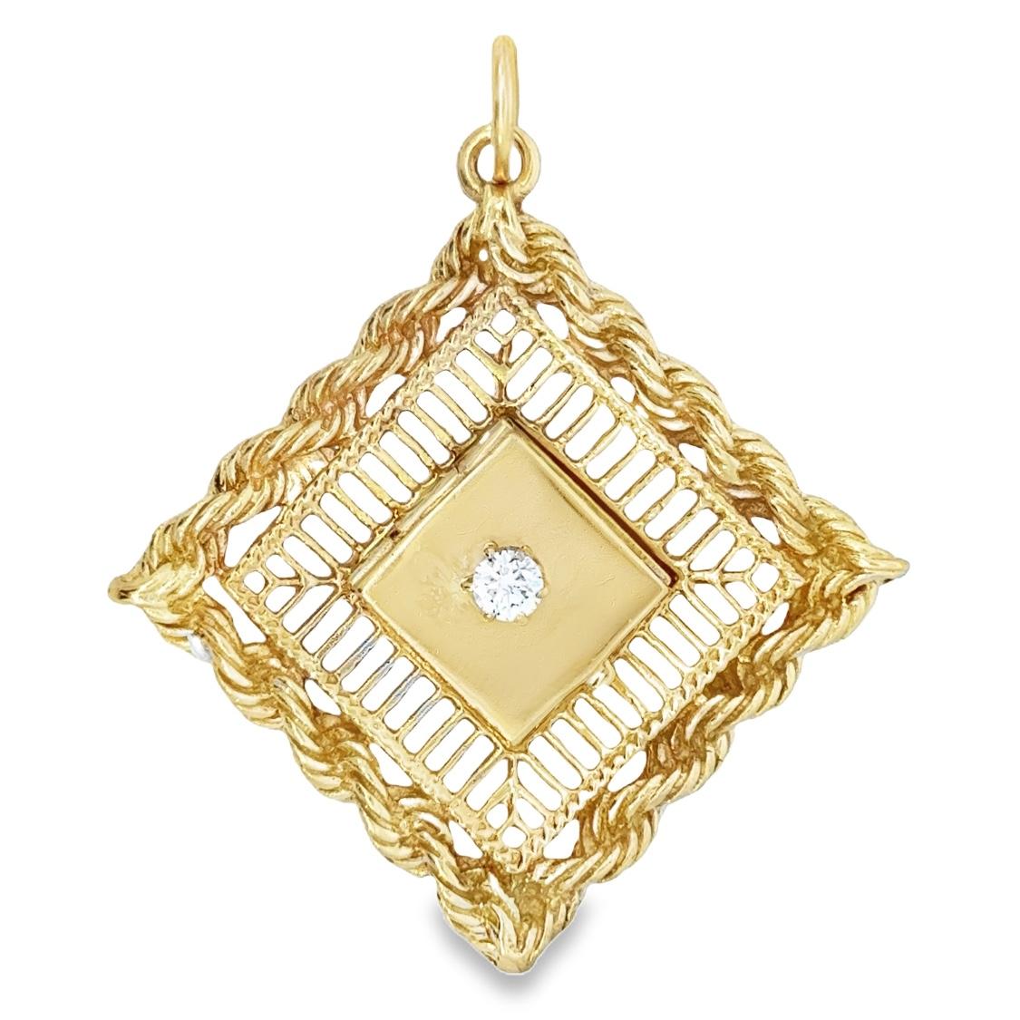 Vintage 14k Gold Diamond Locket