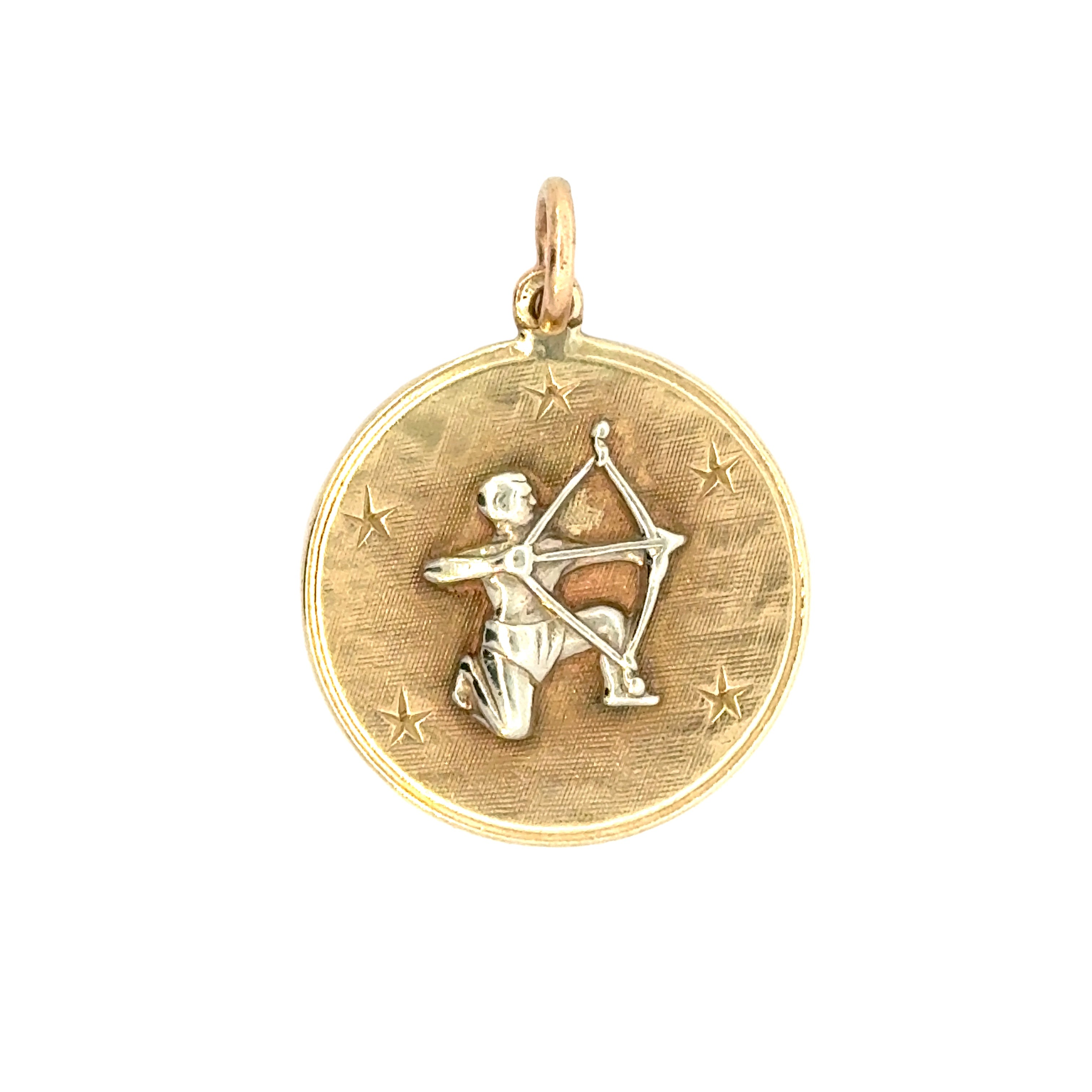 Vintage Sternzeichen Schütze 14k Gold Charm