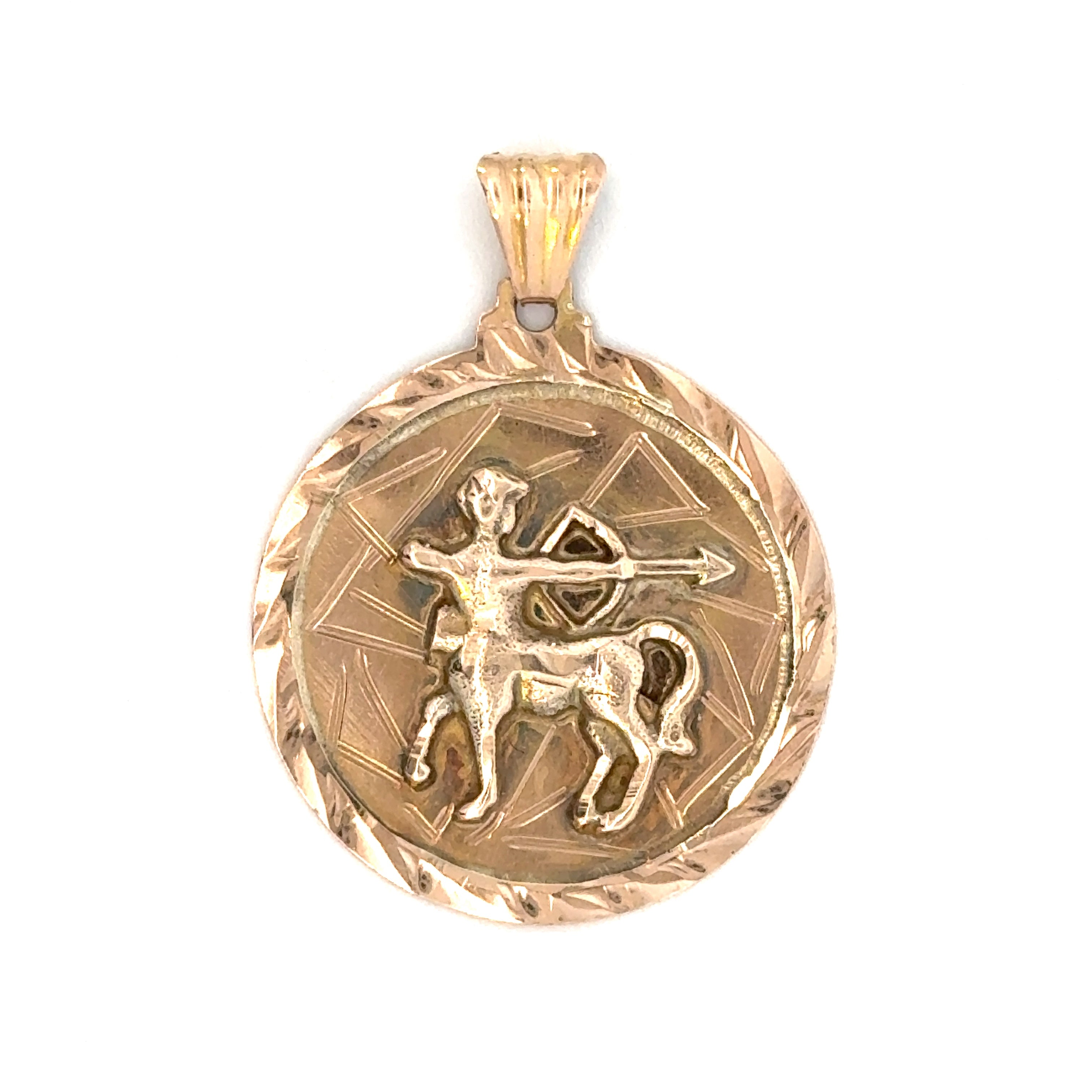 14k Yellow Gold Vintage Sagittarius Zodiac Charm