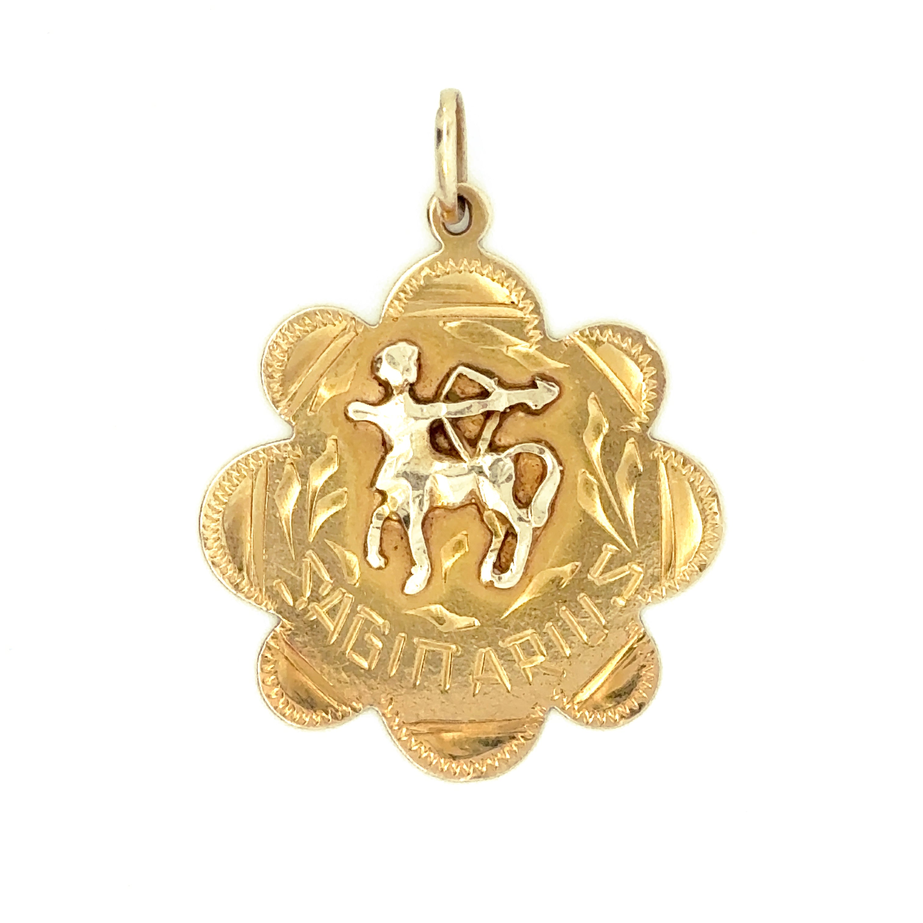 Vintage Schütze Sternzeichen 18k Gold Charm