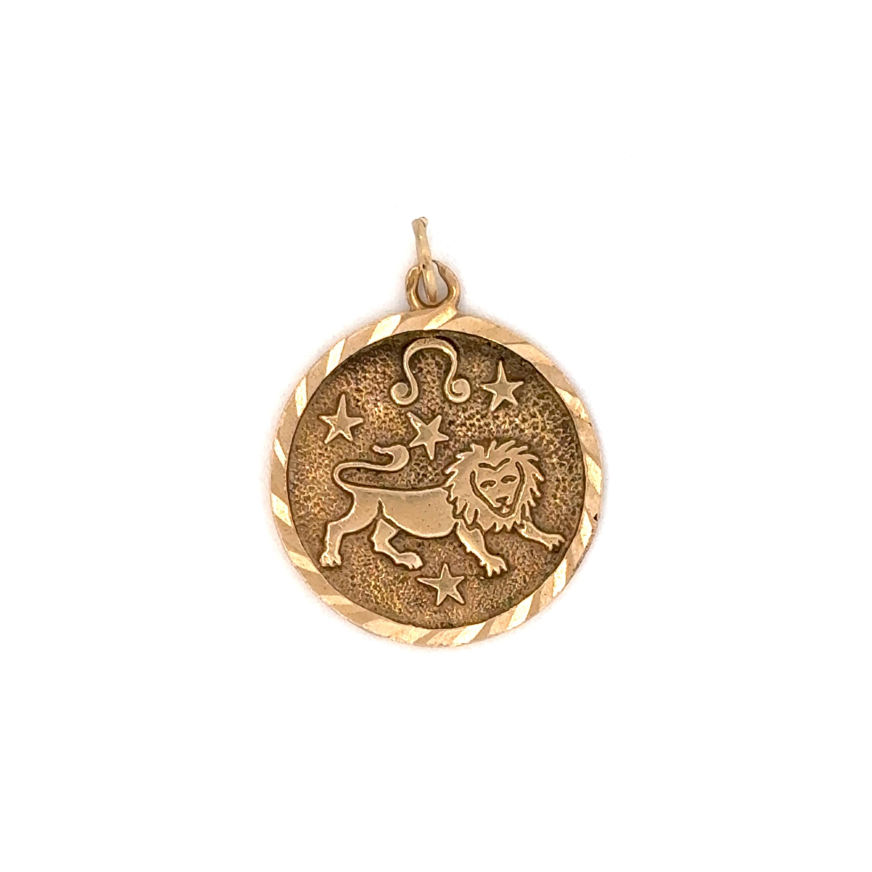 Vintage 14k Gold Zodiac Leo Charm