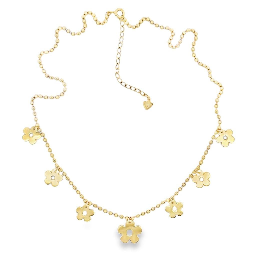 New 14k Gold Flower Necklace