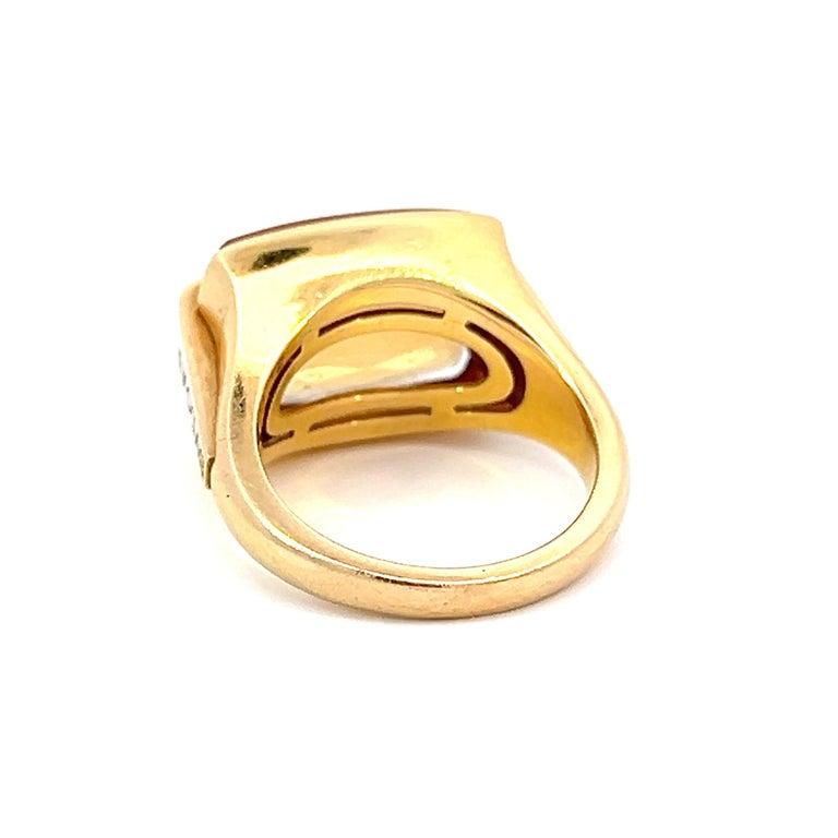 Vintage Citrine Signed Bvlgari Metropolis 18k Gold Ring