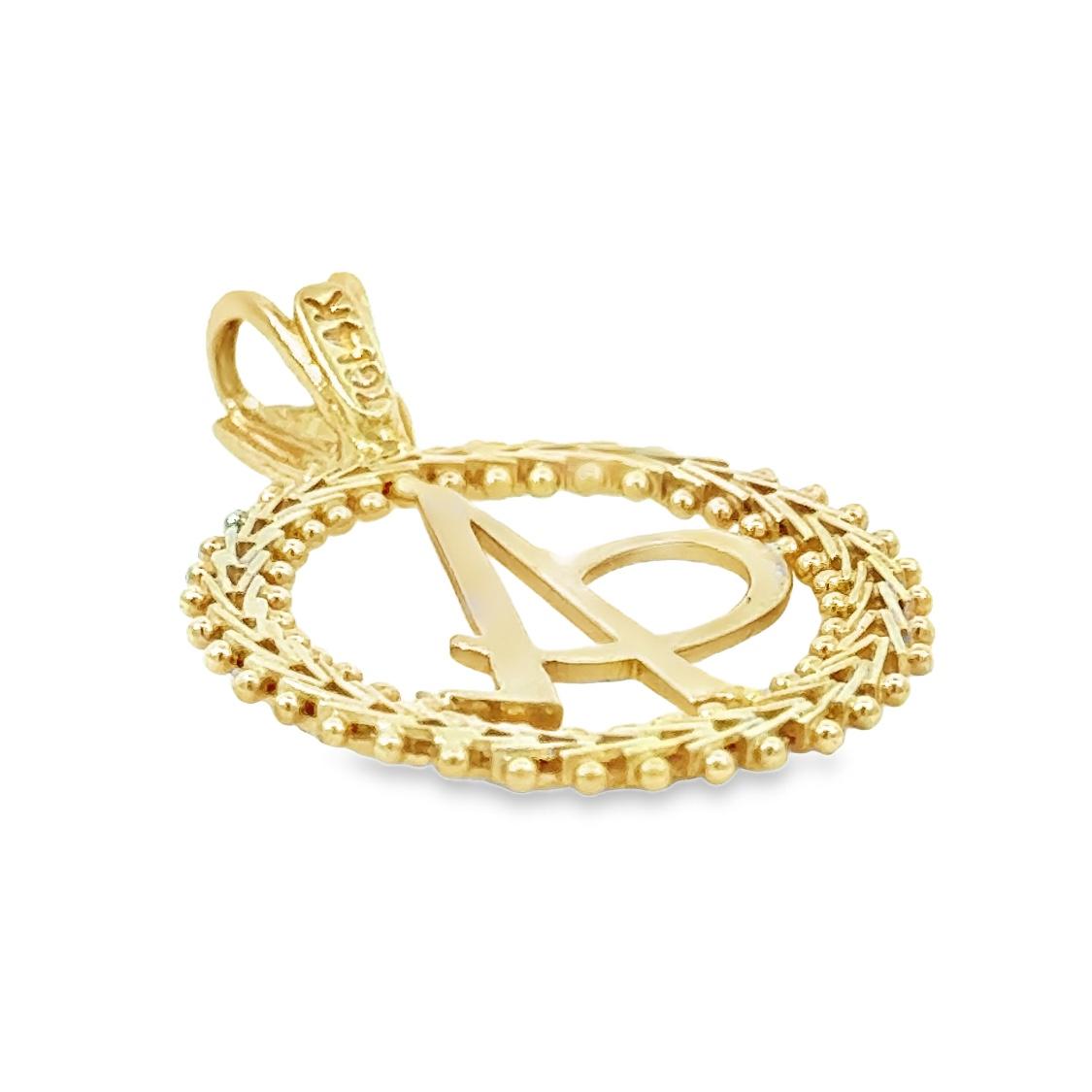 Vintage 14k Gold Letter "A" Charm