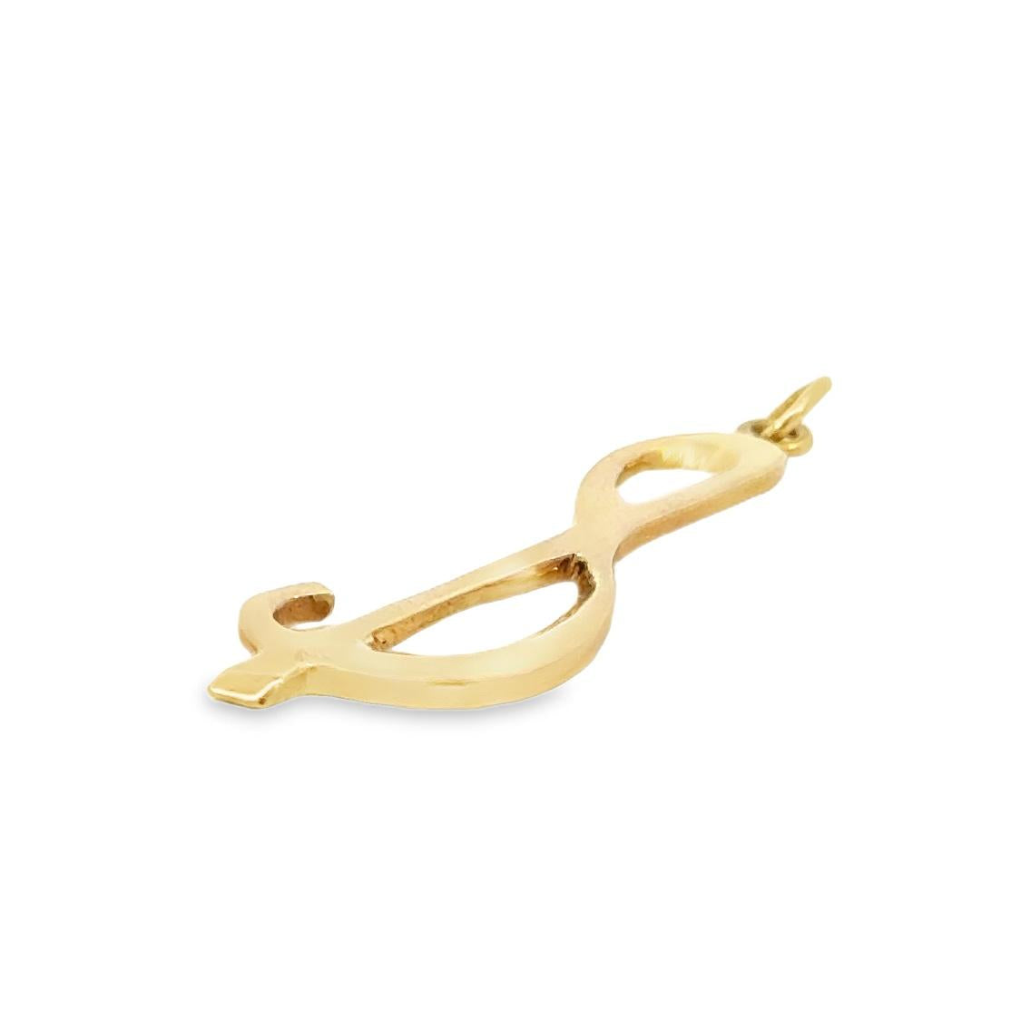 Vintage 14k Gold Letter "S" Charm