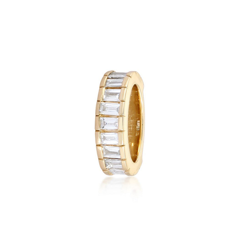 Espaciador Rondel tipo baguette con diamantes en oro amarillo de 14 k