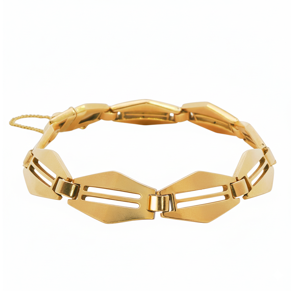 14k Yellow Gold Link Vintage Bracelet