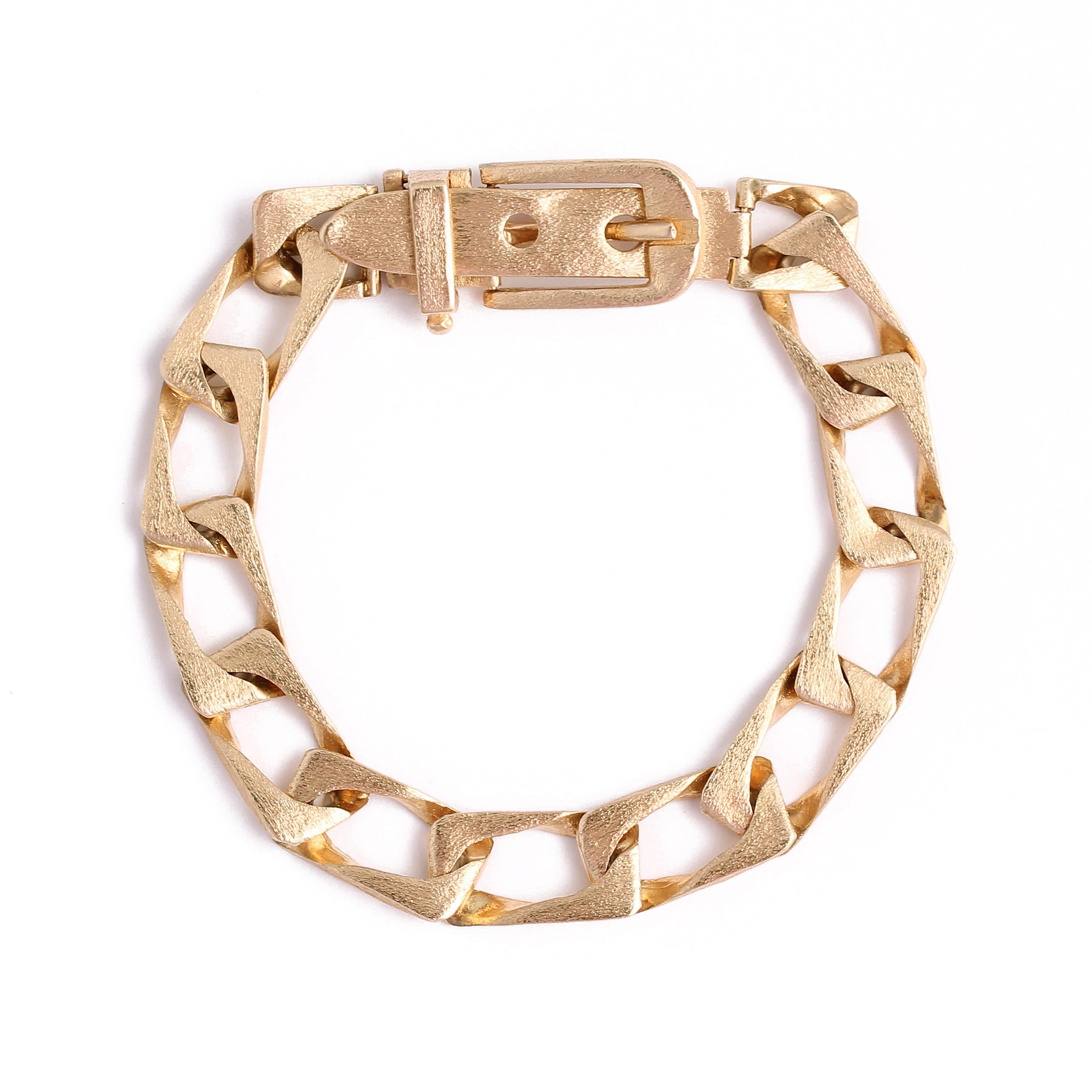 Vintage Buckle 14k Gold Bracelet