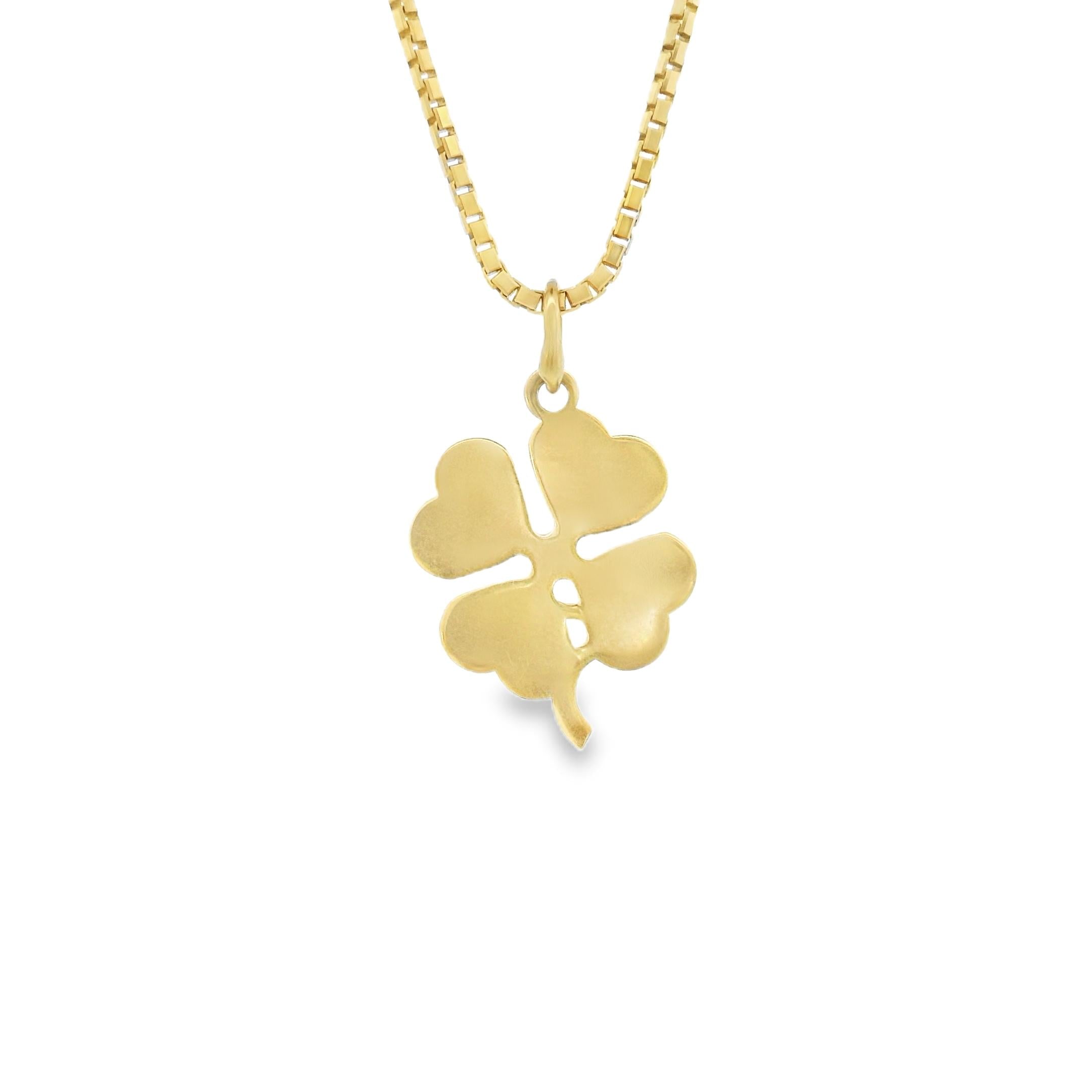 14K Yellow Gold Vintage Clover Charm